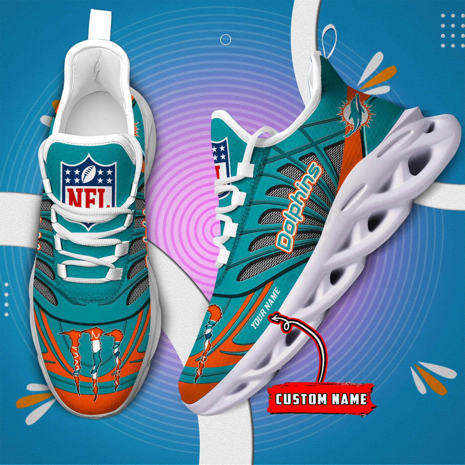 FoxnFish Miami Dolphins Max Soul Shoes Sneakers For Men And Women