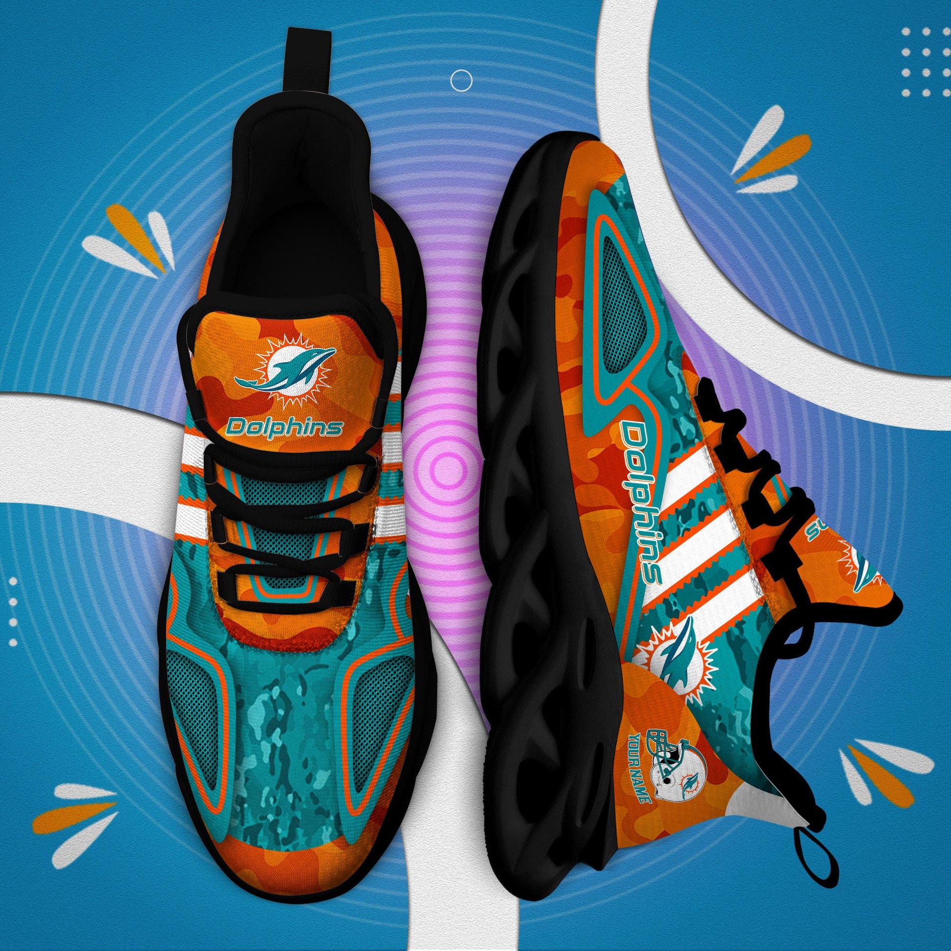 FoxnFish Miami Dolphins Max Soul Shoes Sneakers For Men And Women