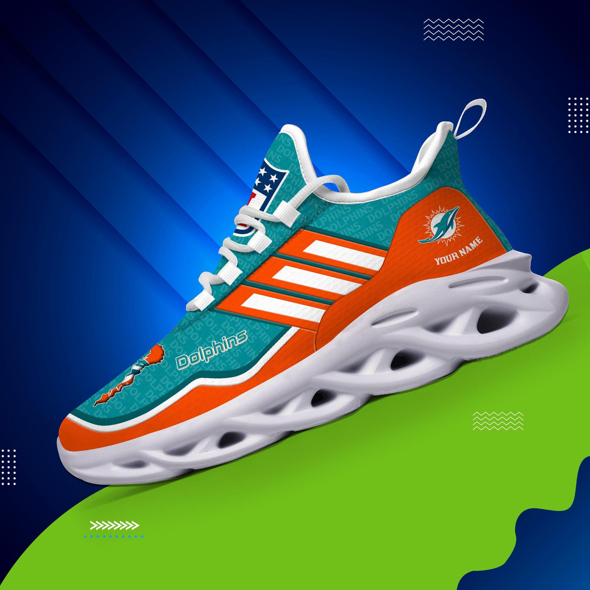 FoxnFish Miami Dolphins Max Soul Shoes Sneakers For Men And Women