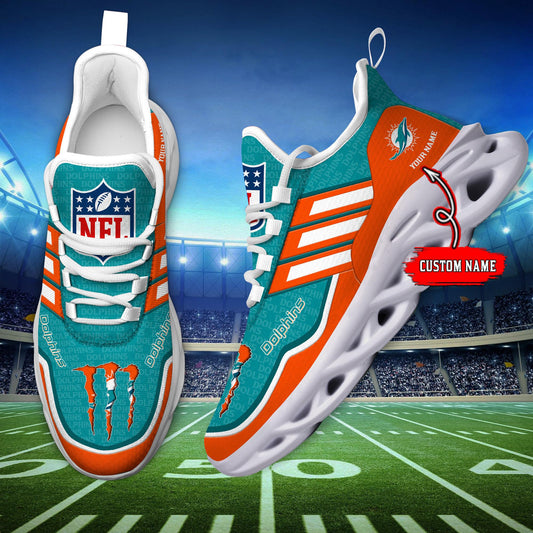 Arcticfootwear Miami Dolphins Max Soul Shoes Sneakers For Men And Women