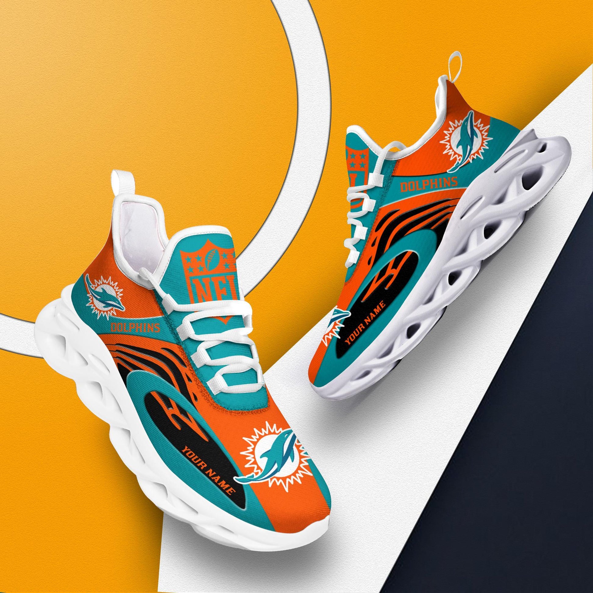 FoxnFish Miami Dolphins Max Soul Shoes Sneakers For Men And Women