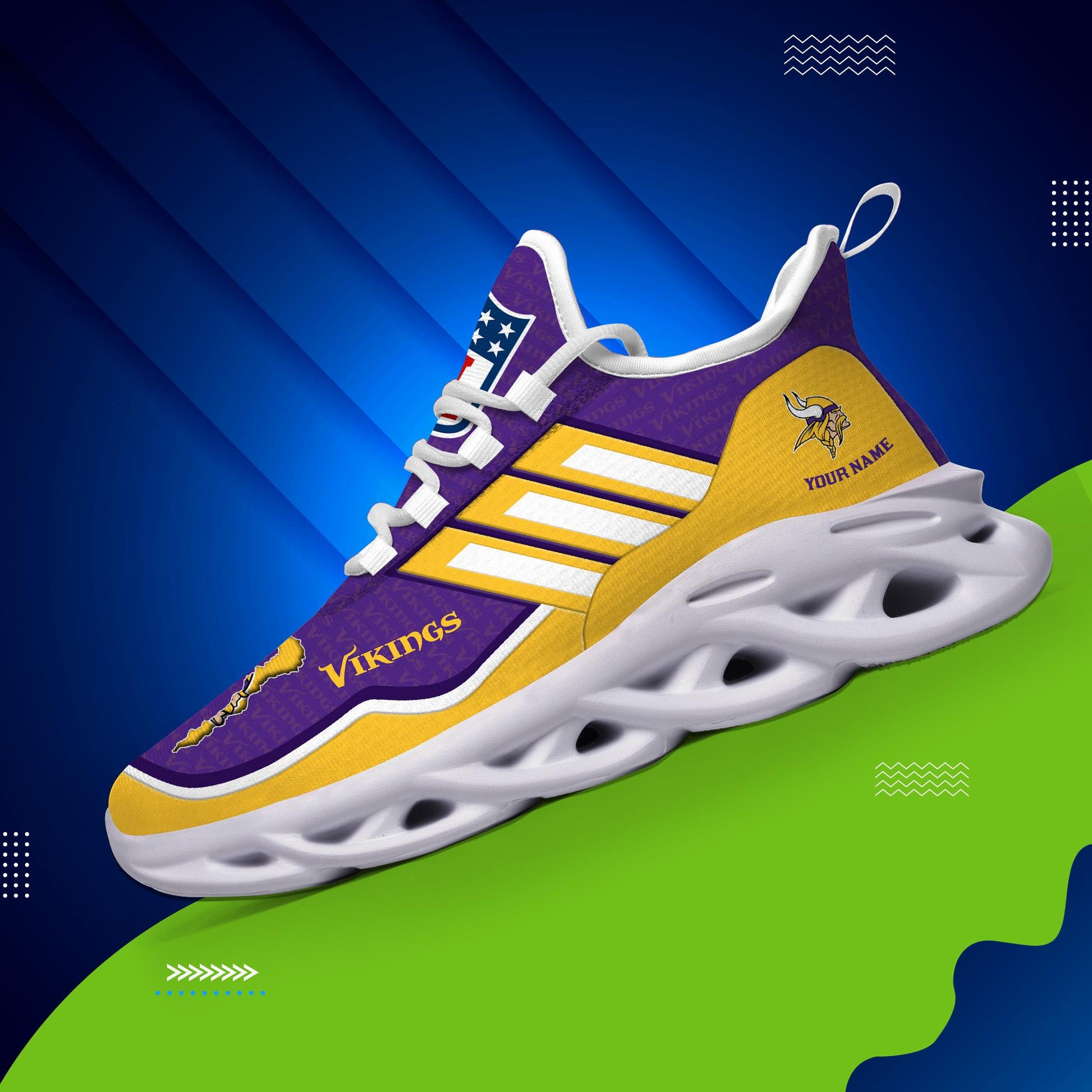 FoxnFish Minnesota Vikings Max Soul Shoes Sneakers For Men And Women