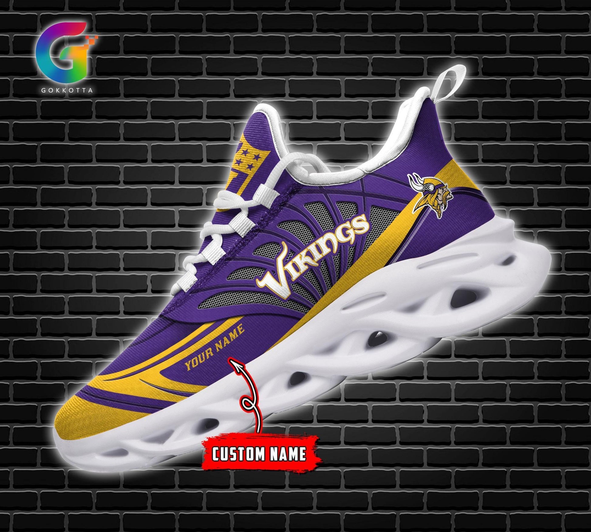 FoxnFish Minnesota Vikings Max Soul Shoes Sneakers For Men And Women