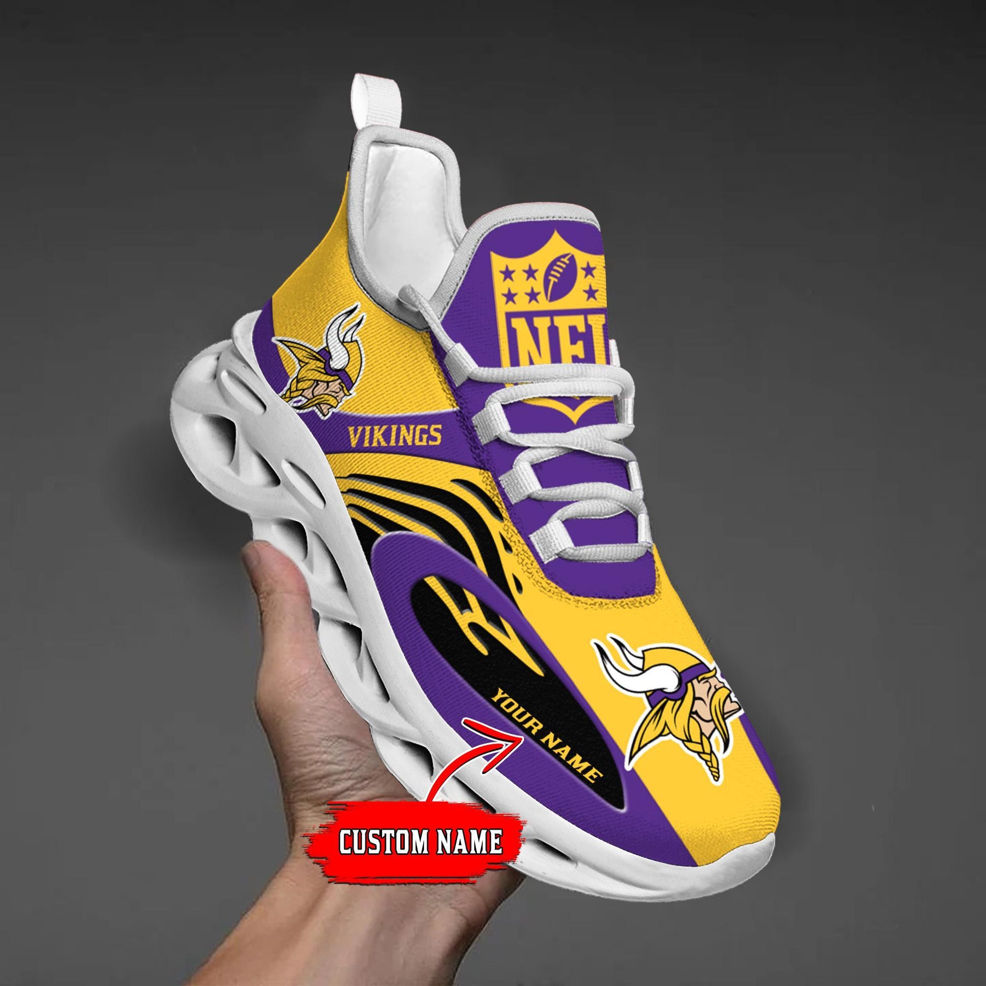 FoxnFish Minnesota Vikings Max Soul Shoes Sneakers For Men And Women