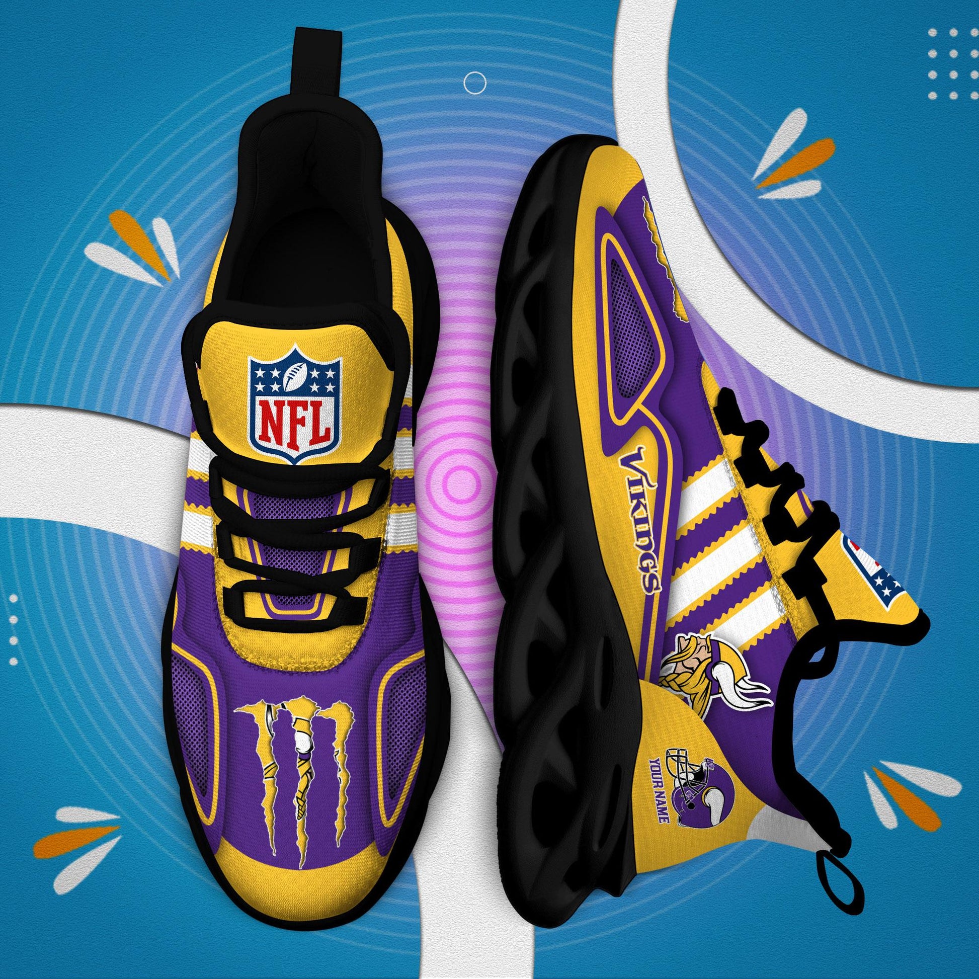 FoxnFish Minnesota Vikings Max Soul Shoes Sneakers For Men And Women