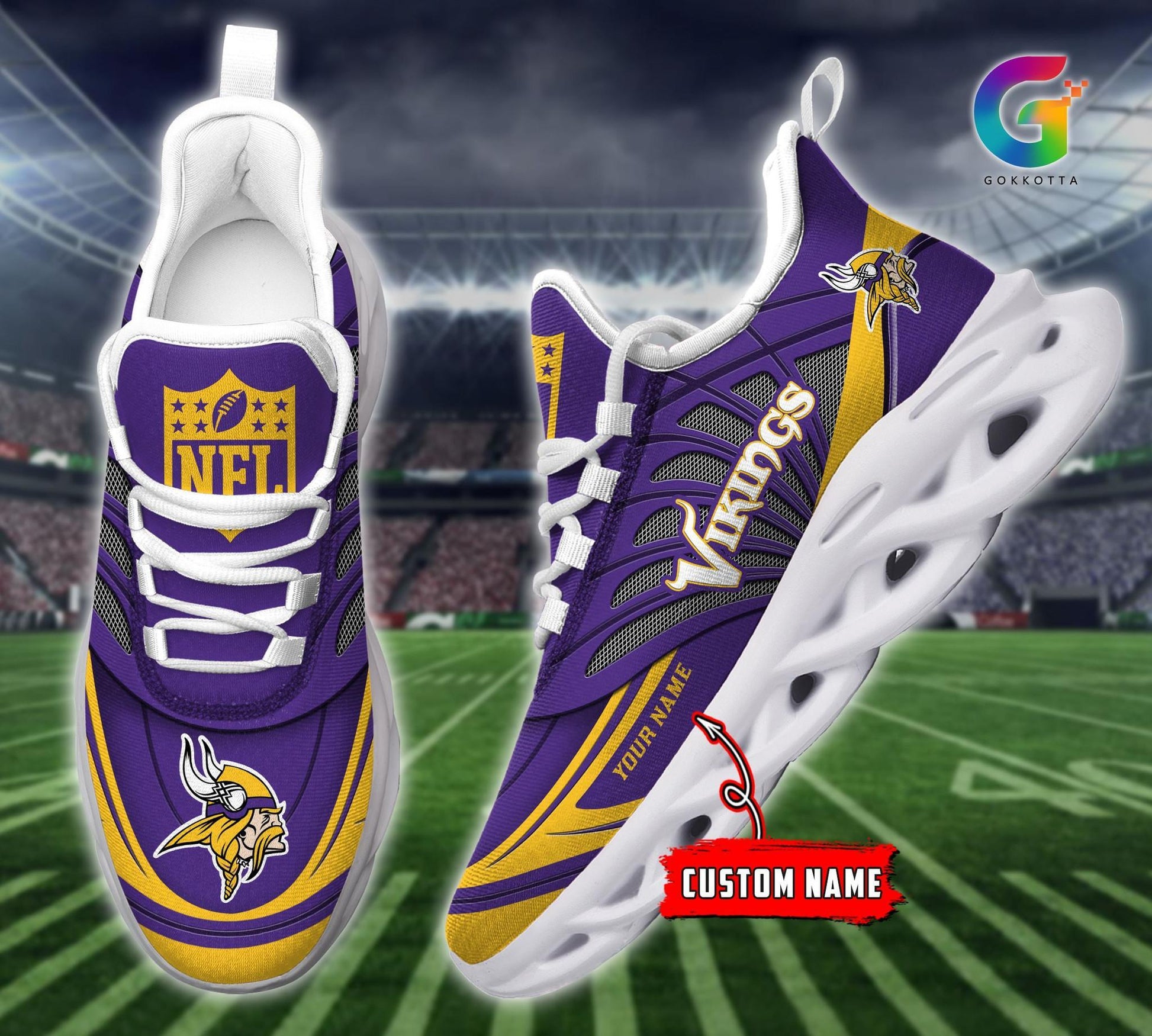 FoxnFish Minnesota Vikings Max Soul Shoes Sneakers For Men And Women