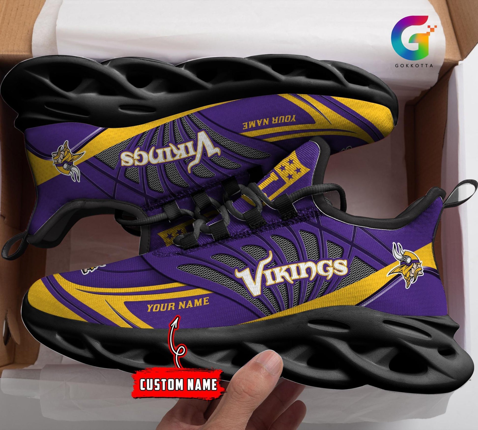 FoxnFish Minnesota Vikings Max Soul Shoes Sneakers For Men And Women