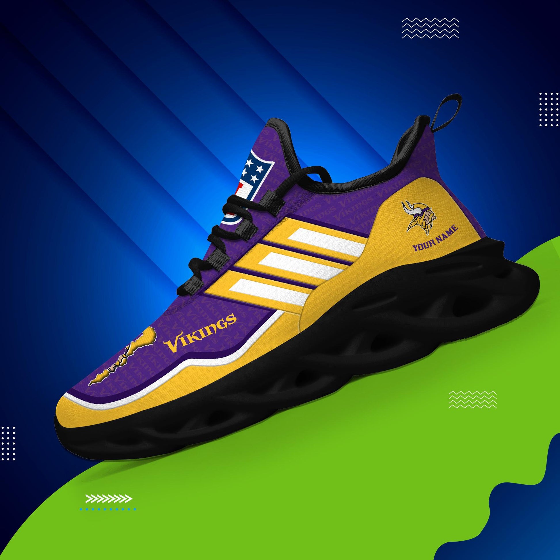 FoxnFish Minnesota Vikings Max Soul Shoes Sneakers For Men And Women