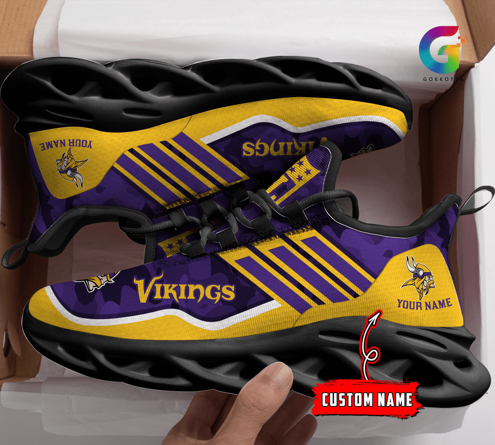 FoxnFish Minnesota Vikings Max Soul Shoes Sneakers For Men And Women