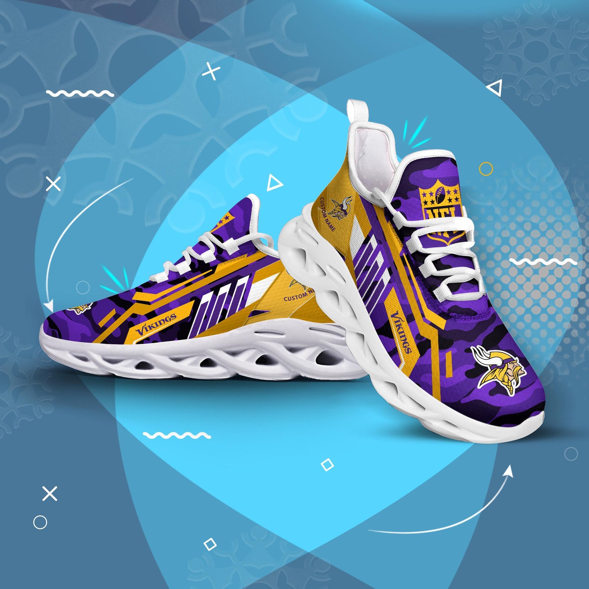 FoxnFish Minnesota Vikings Max Soul Shoes Sneakers For Men And Women