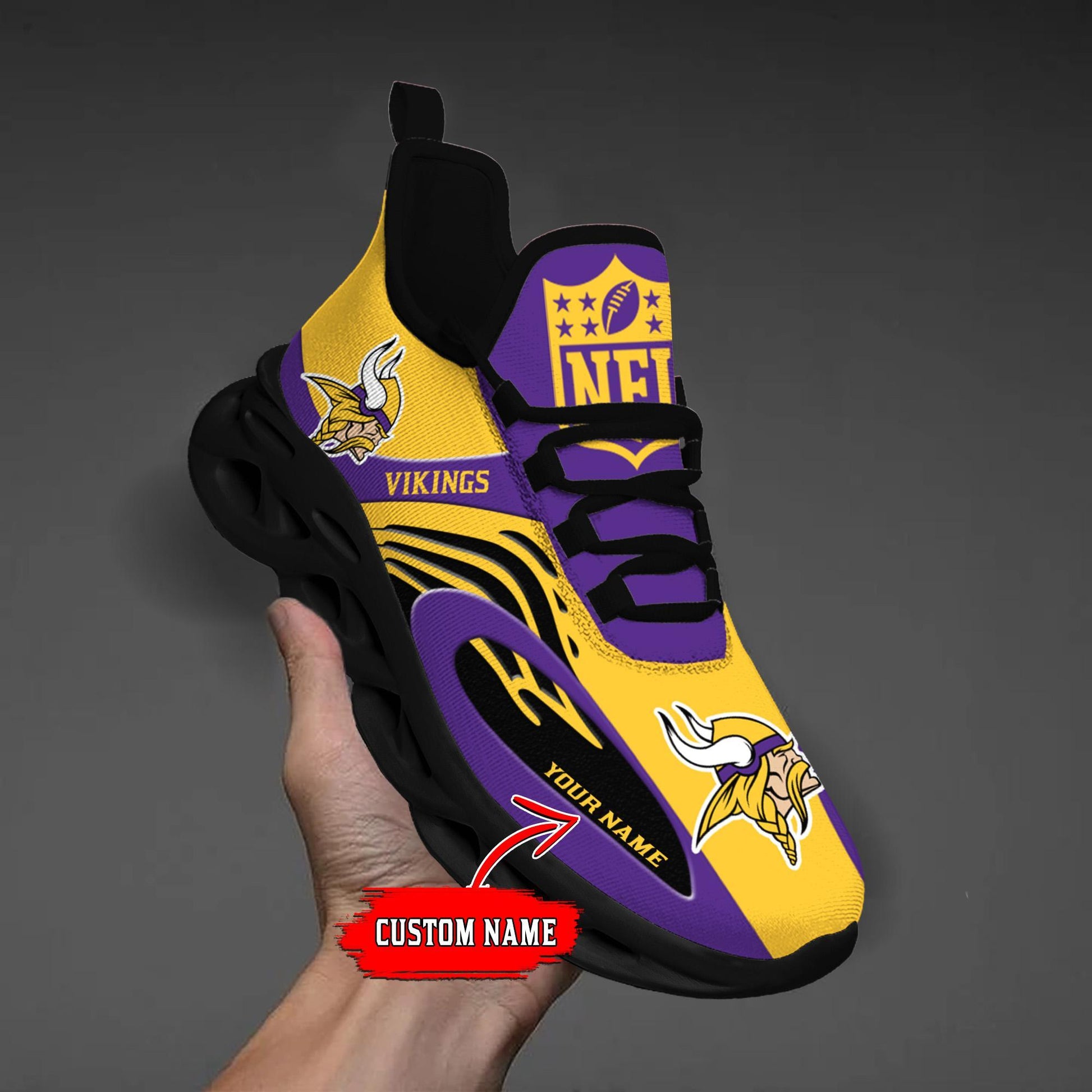 FoxnFish Minnesota Vikings Max Soul Shoes Sneakers For Men And Women