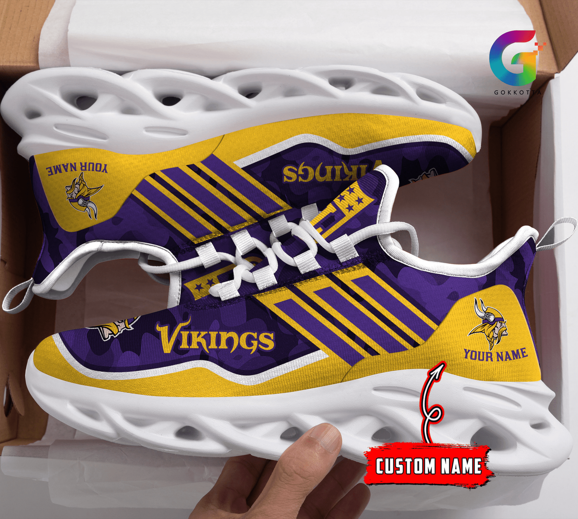 FoxnFish Minnesota Vikings Max Soul Shoes Sneakers For Men And Women