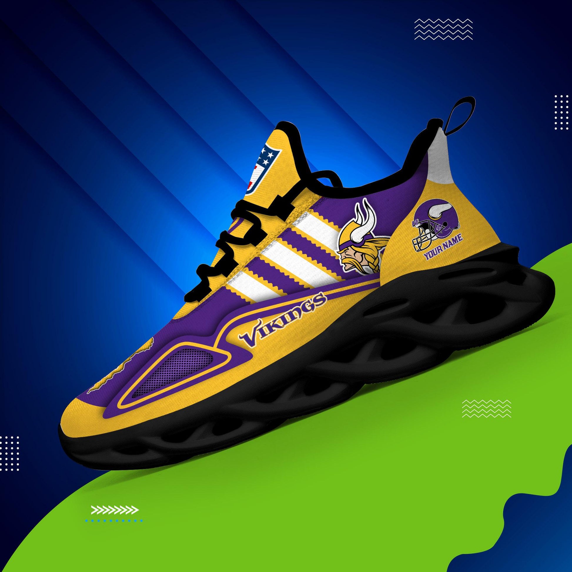 FoxnFish Minnesota Vikings Max Soul Shoes Sneakers For Men And Women