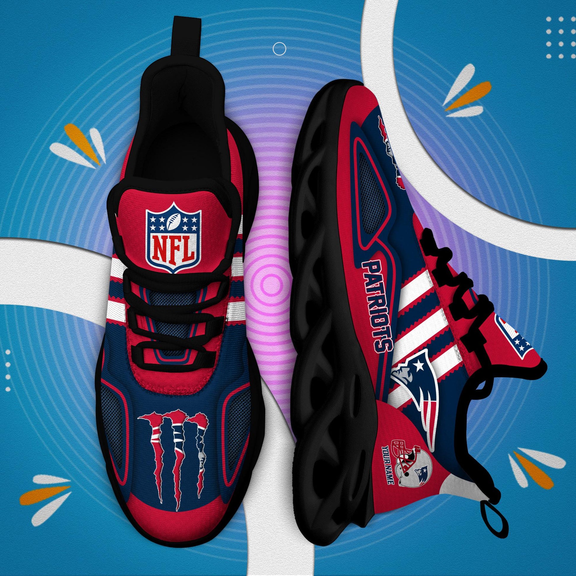 FoxnFish New England Patriots Max Soul Shoes Sneakers For Men And Women