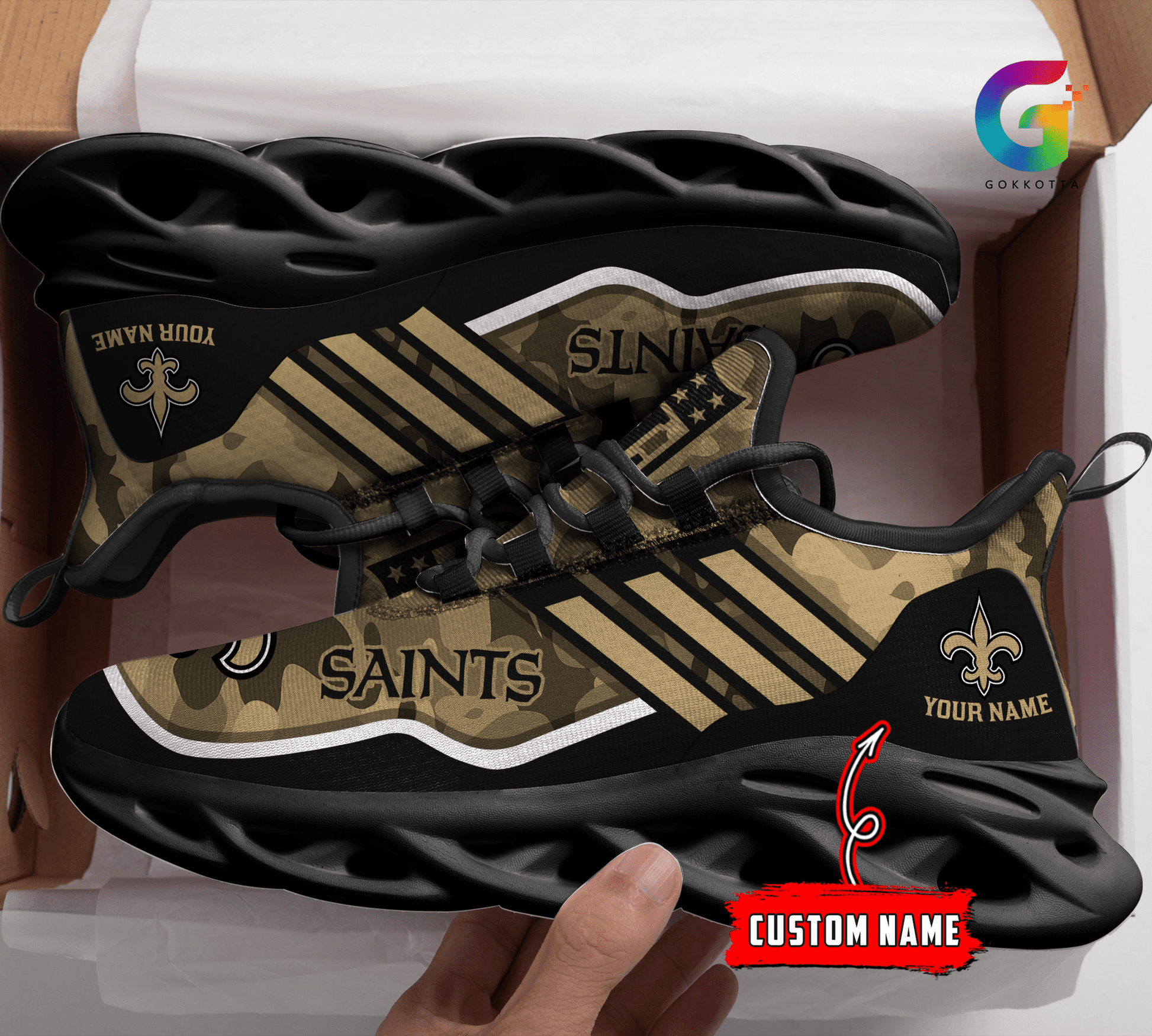 FoxnFish New Orleans Saints Max Soul Shoes Sneakers For Men And Women