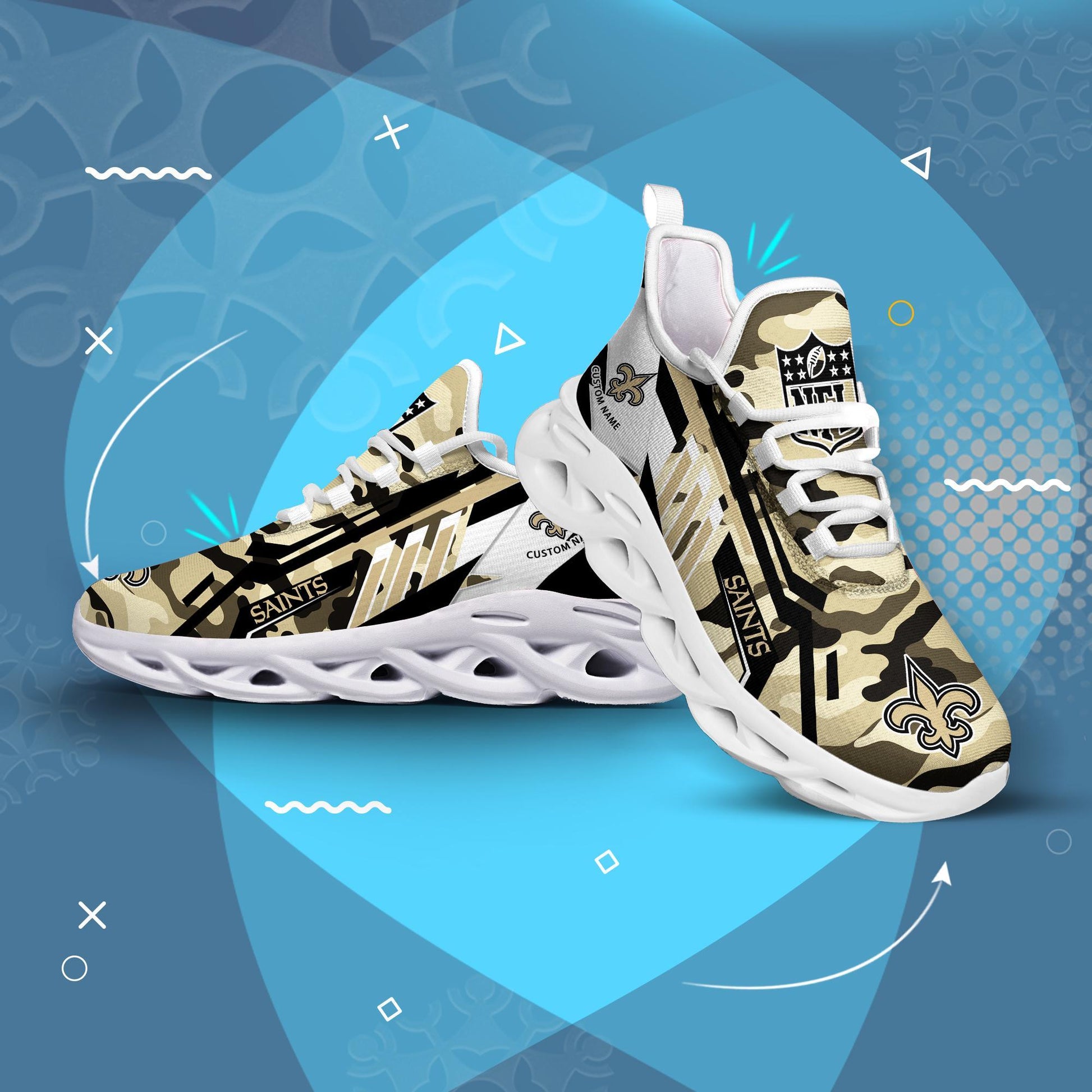 FoxnFish New Orleans Saints Max Soul Shoes Sneakers For Men And Women