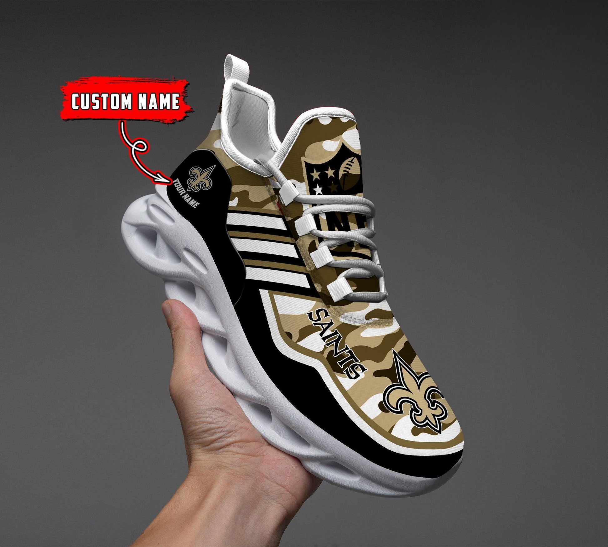 FoxnFish New Orleans Saints Max Soul Shoes Sneakers For Men And Women