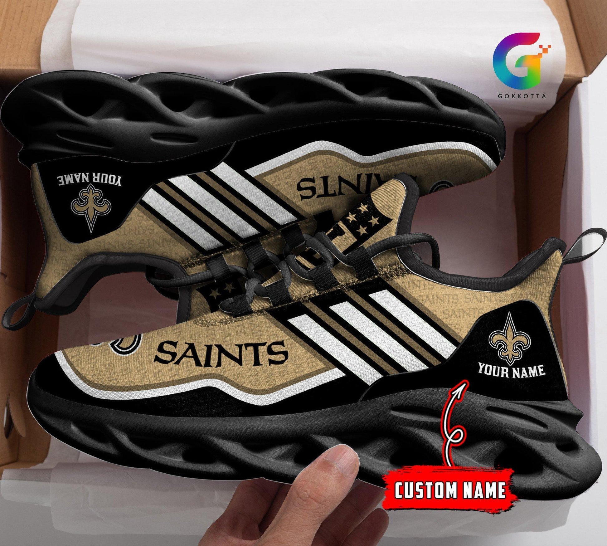 FoxnFish New Orleans Saints Max Soul Shoes Sneakers For Men And Women