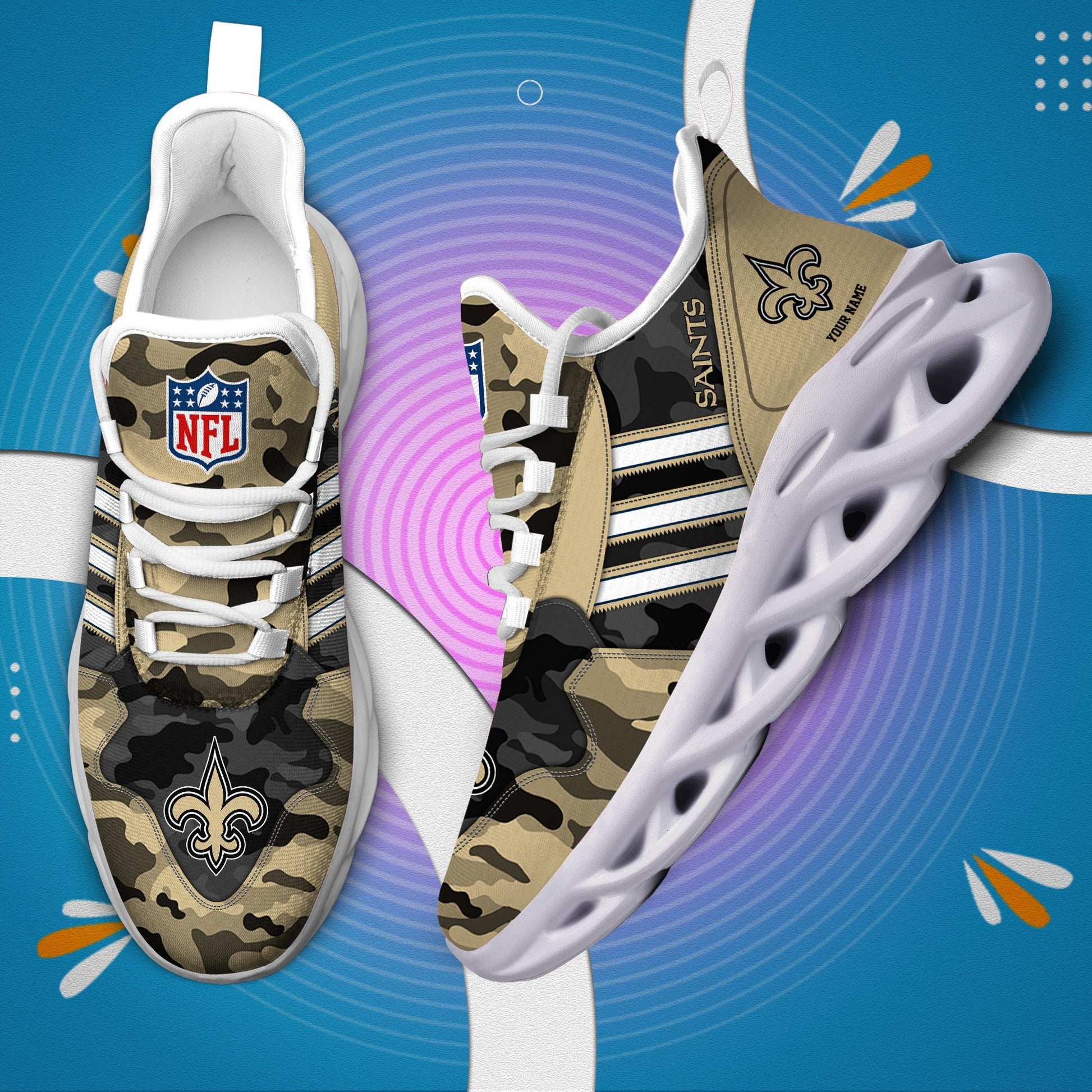 FoxnFish New Orleans Saints Max Soul Shoes Sneakers For Men And Women