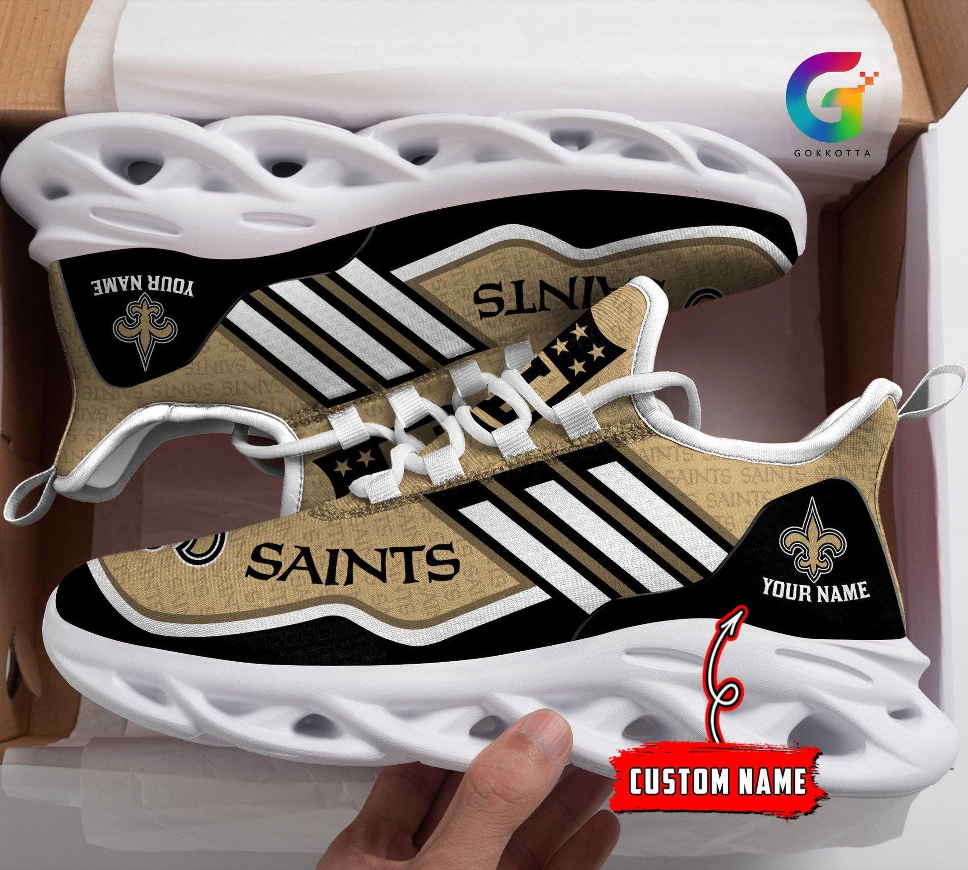 FoxnFish New Orleans Saints Max Soul Shoes Sneakers For Men And Women