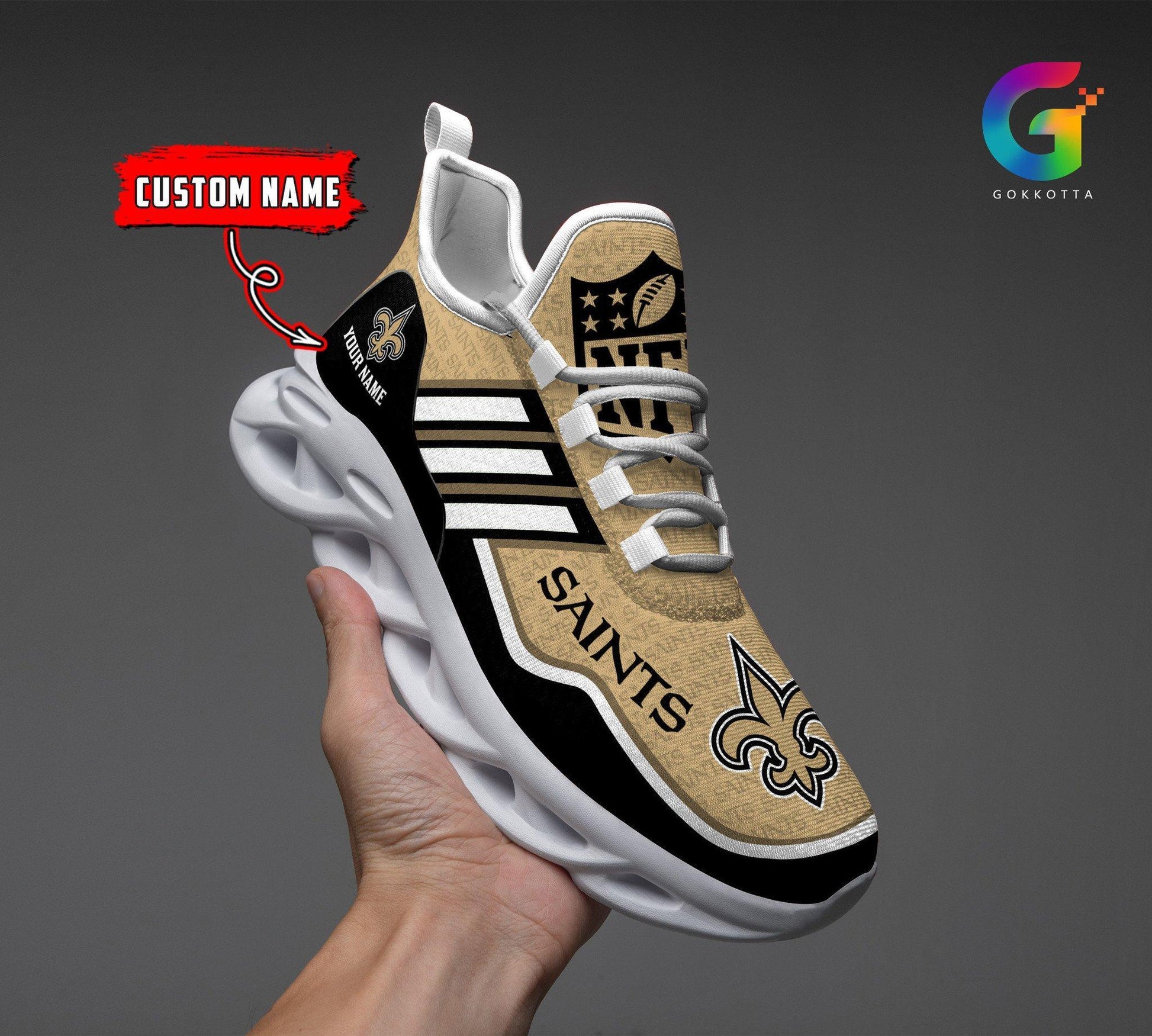 FoxnFish New Orleans Saints Max Soul Shoes Sneakers For Men And Women