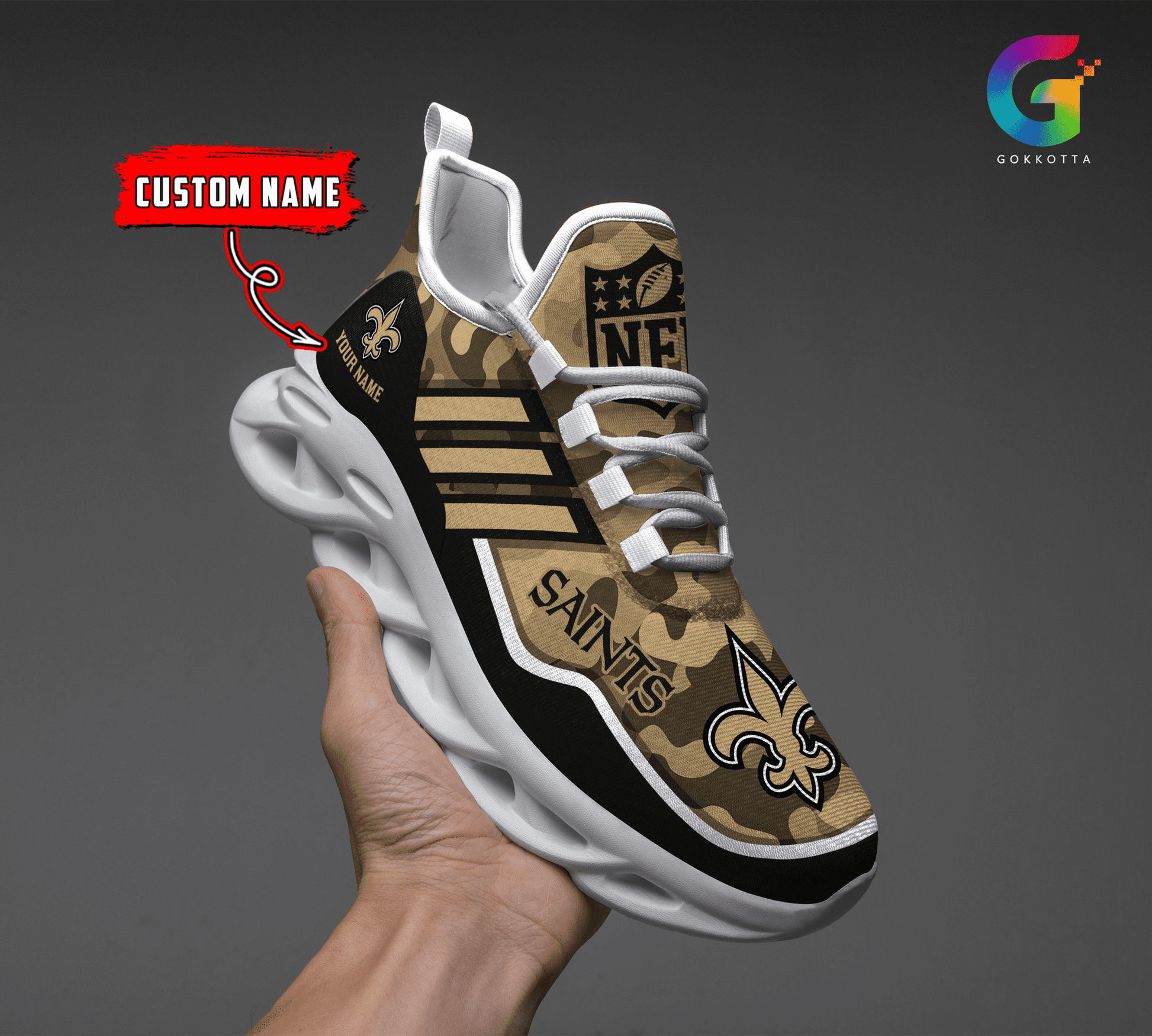 FoxnFish New Orleans Saints Max Soul Shoes Sneakers For Men And Women