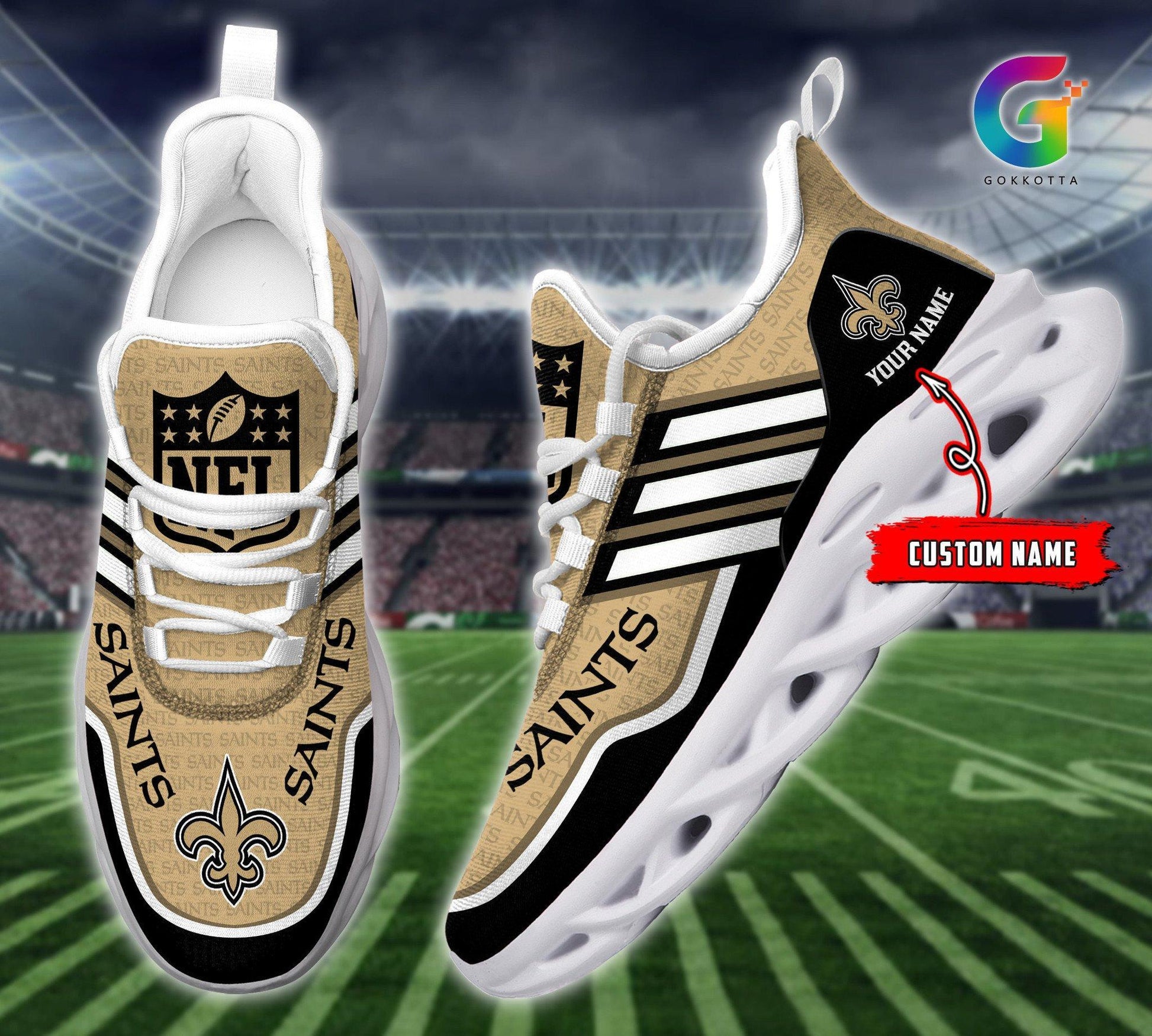 FoxnFish New Orleans Saints Max Soul Shoes Sneakers For Men And Women