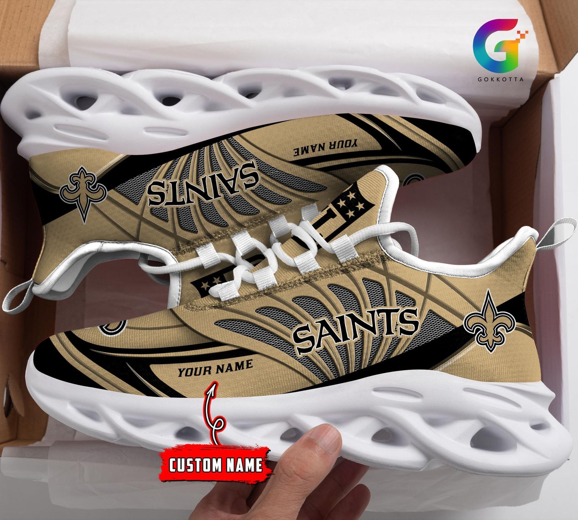 FoxnFish New Orleans Saints Max Soul Shoes Sneakers For Men And Women