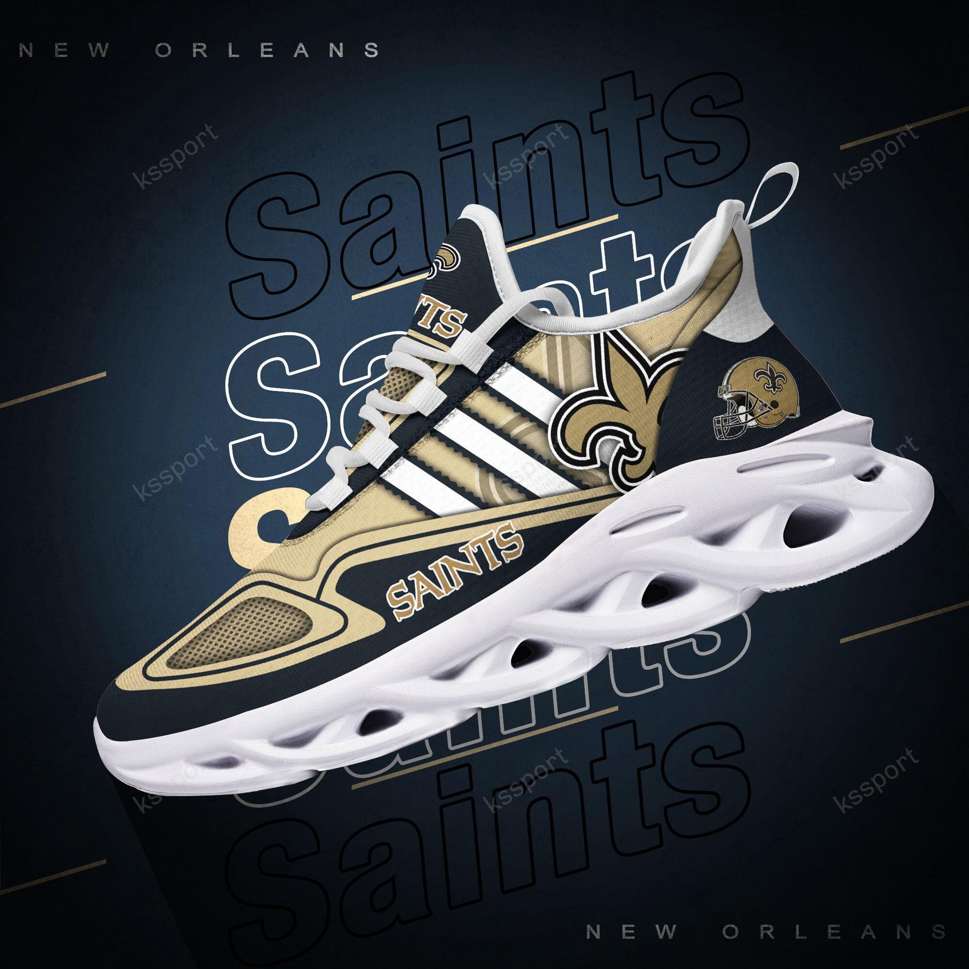 FoxnFish New Orleans Saints Max Soul Shoes Sneakers For Men And Women