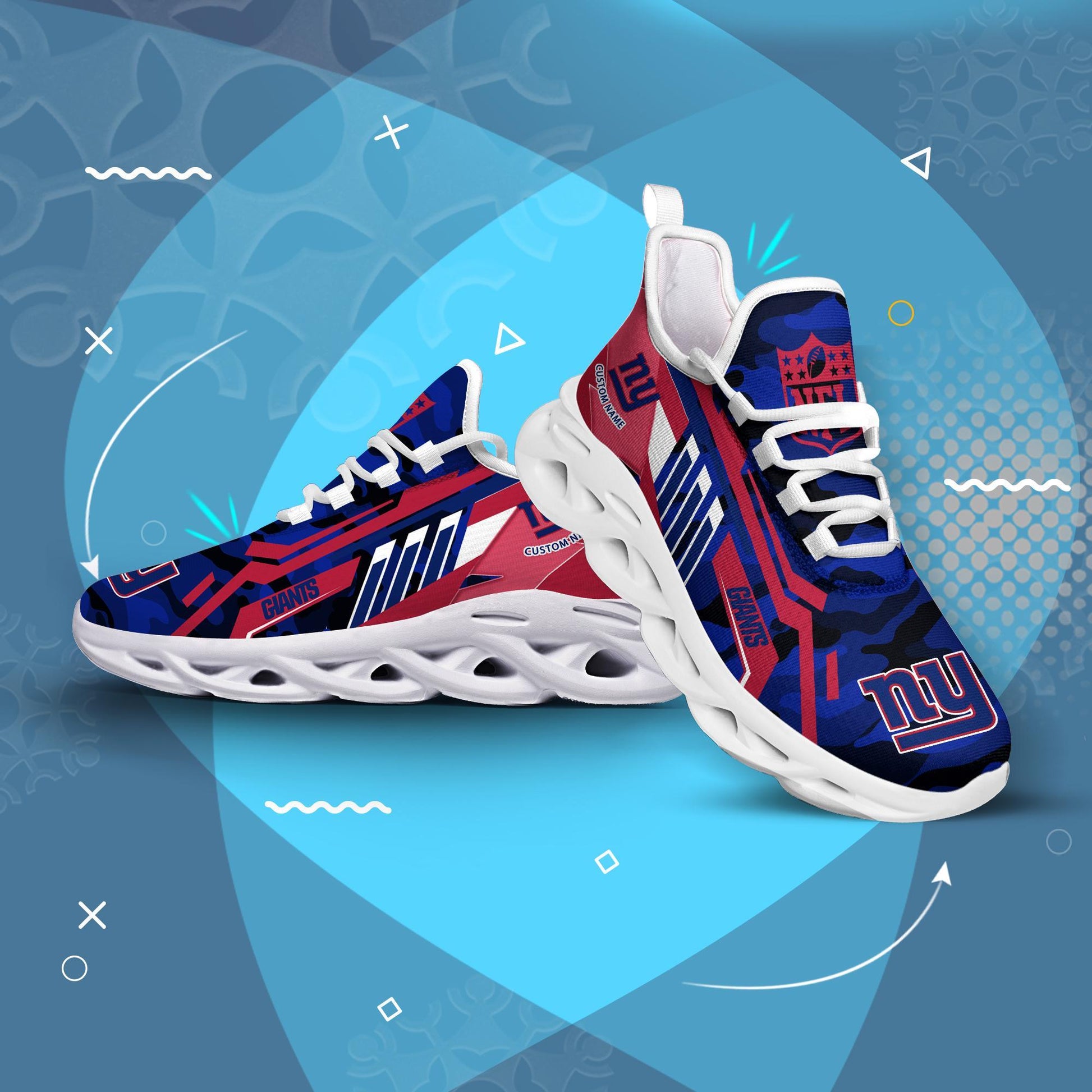 FoxnFish New York Giants Max Soul Shoes Sneakers For Men And Women