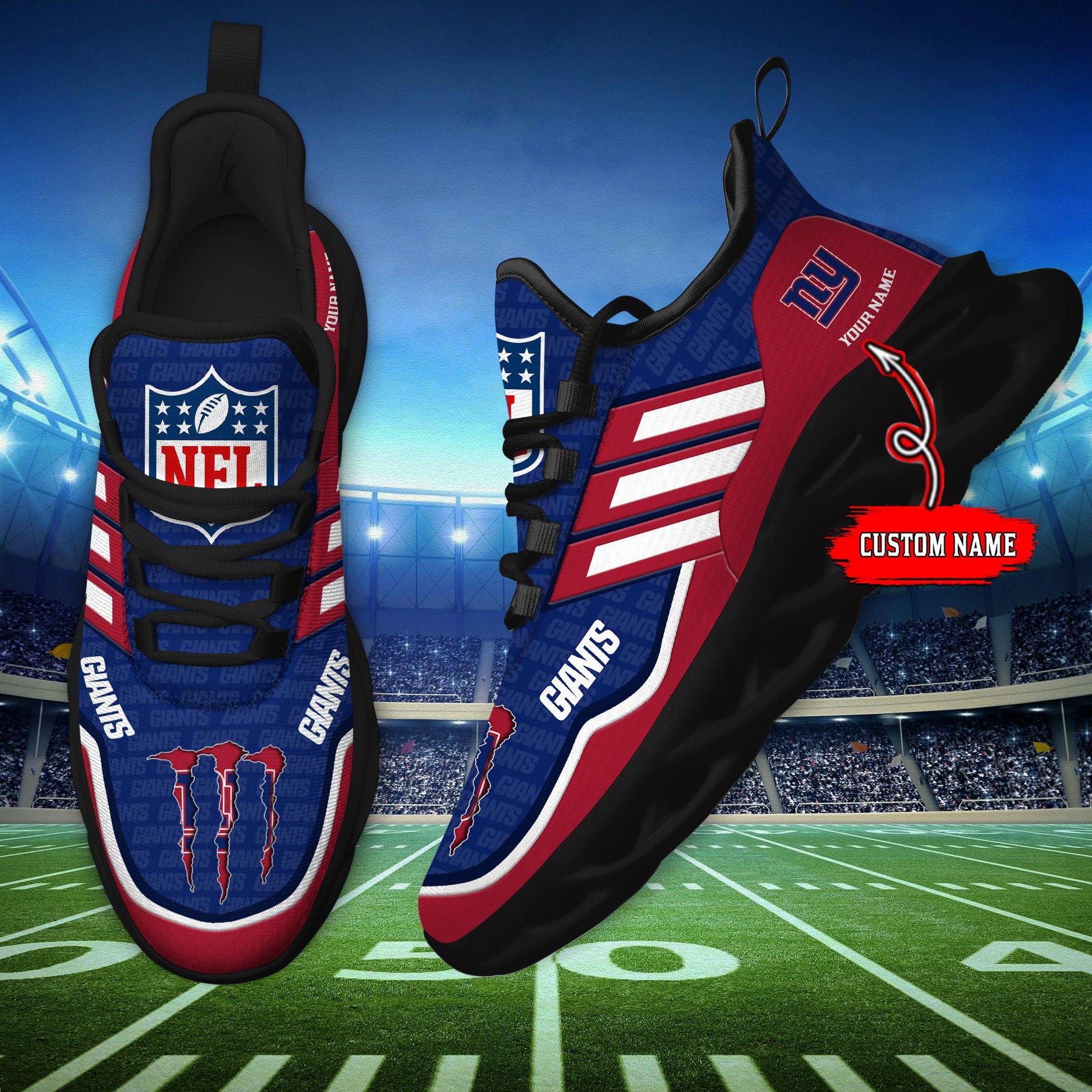 Arcticfootwear New York Giants Max Soul Shoes Sneakers For Men And Women