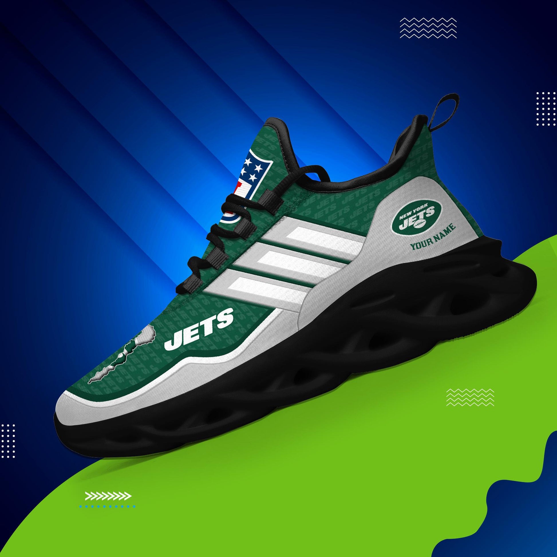 Arcticfootwear New York Jets Max Soul Shoes Sneakers For Men And Women