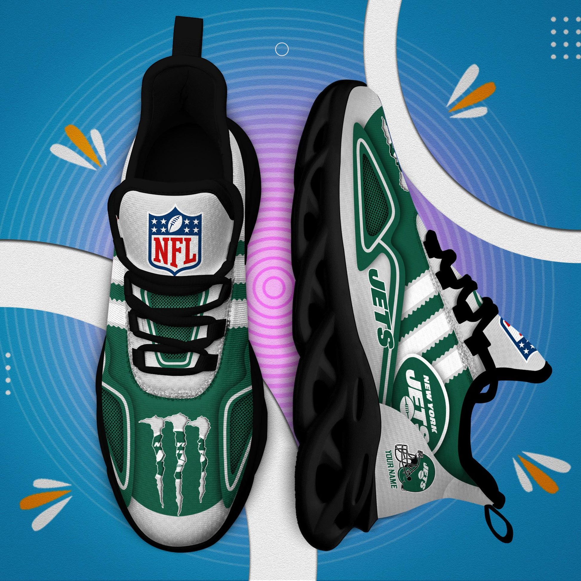 FoxnFish New York Jets Max Soul Shoes Sneakers For Men And Women