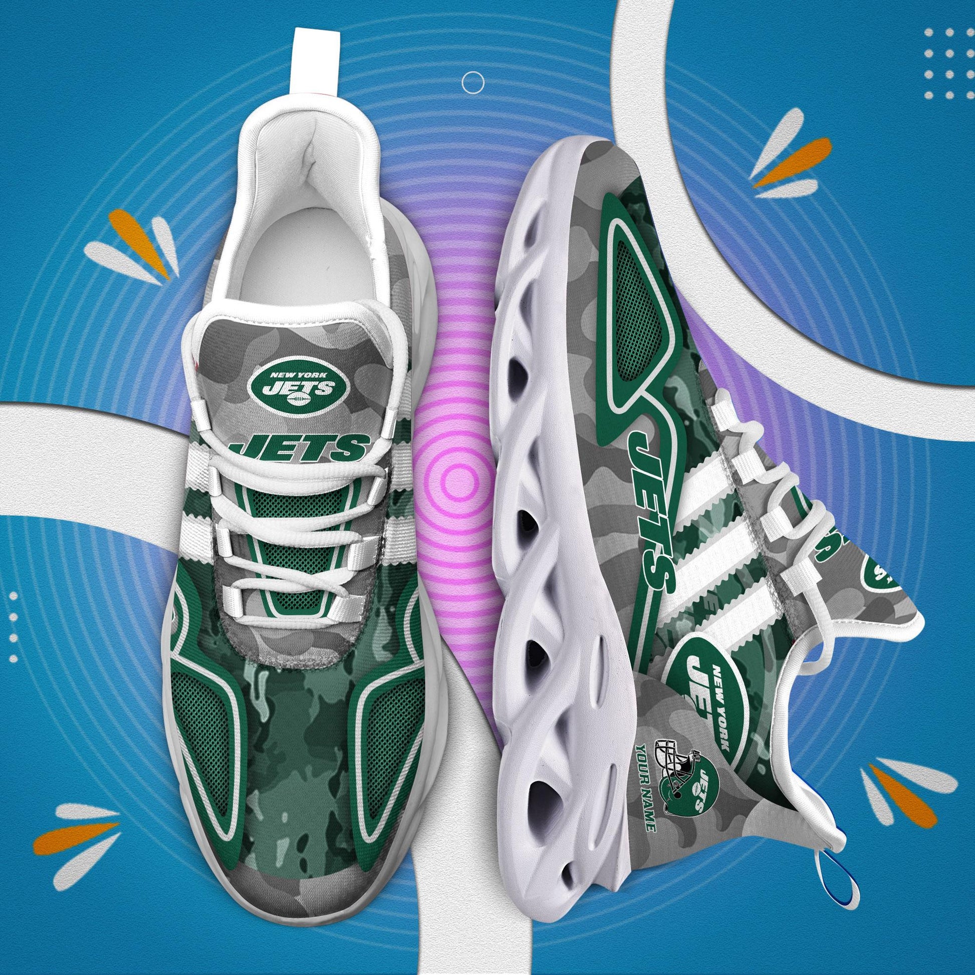 FoxnFish New York Jets Max Soul Shoes Sneakers For Men And Women