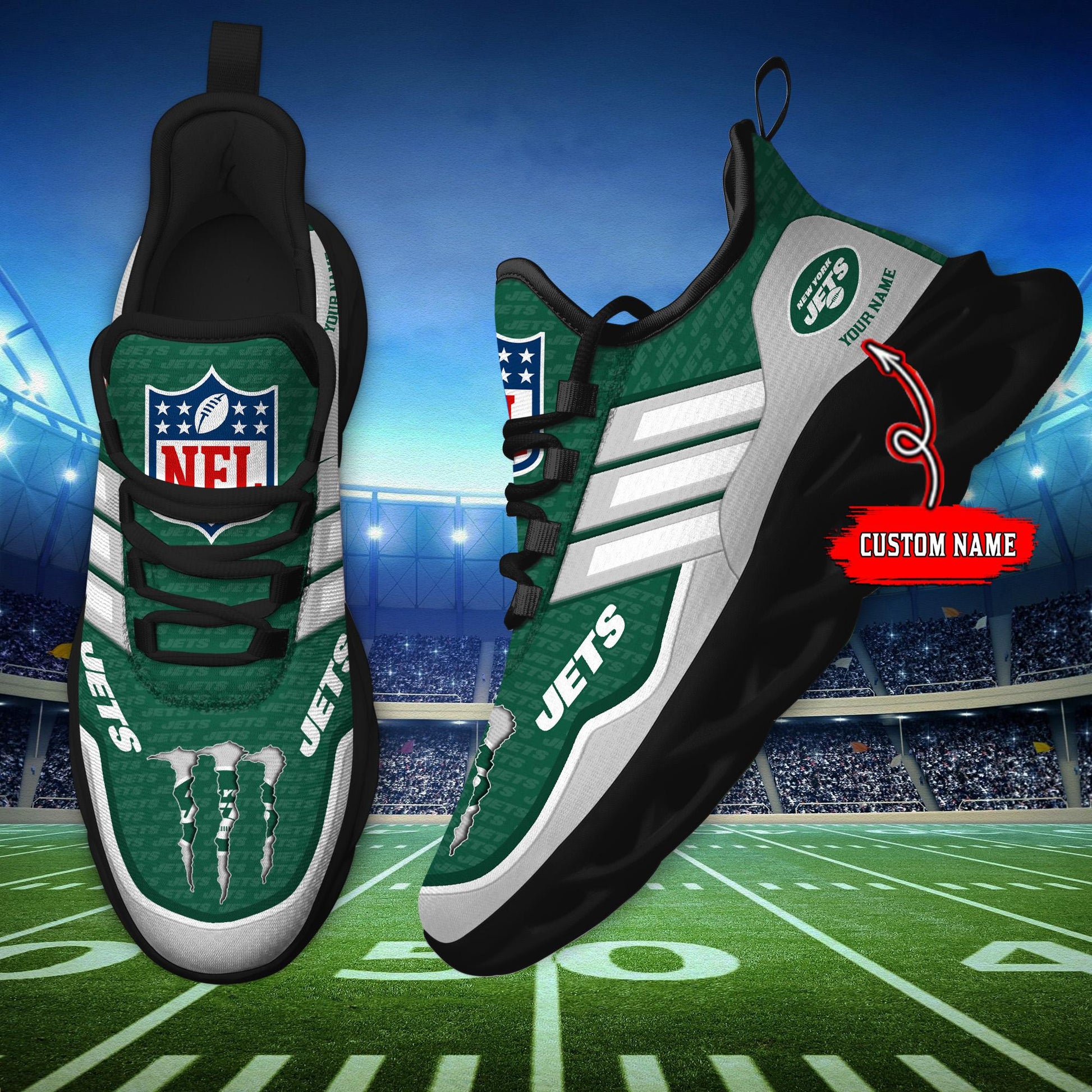 Arcticfootwear New York Jets Max Soul Shoes Sneakers For Men And Women