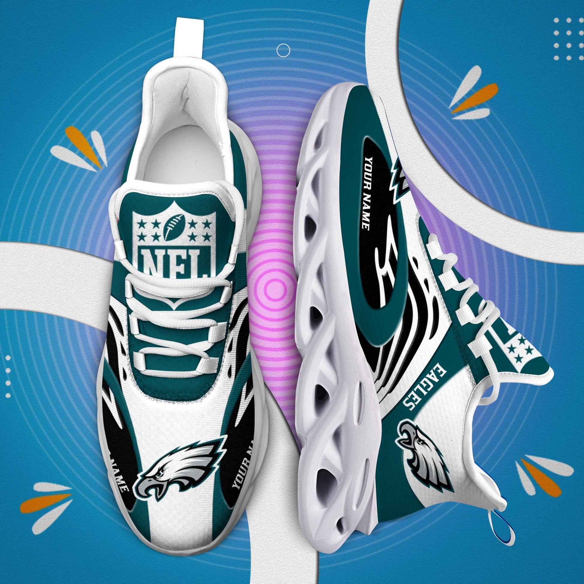 FoxnFish Philadelphia Eagles Max Soul Shoes Sneakers For Men And Women