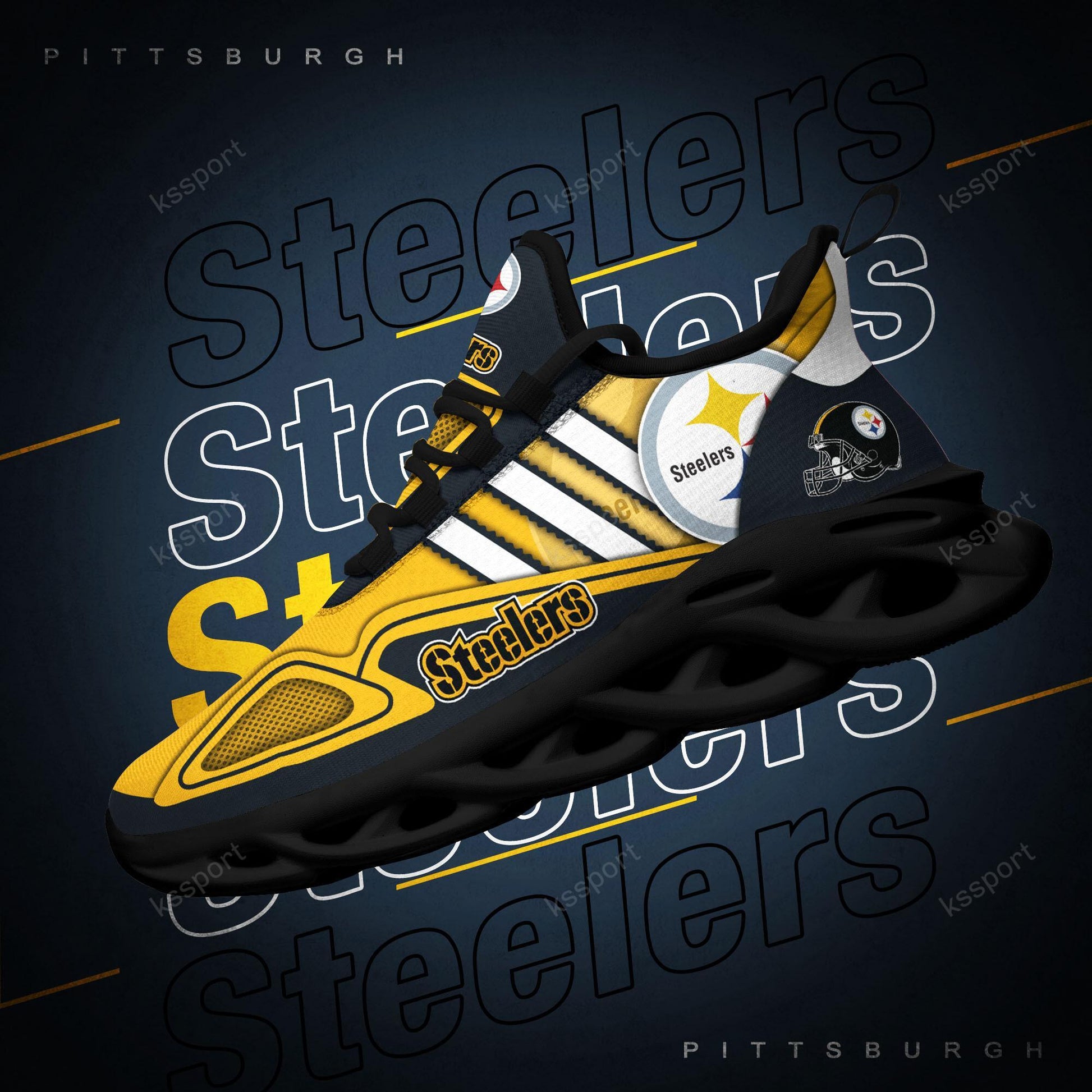 FoxnFish Pittsburgh Steelers Max Soul Shoes Sneakers For Men And Women