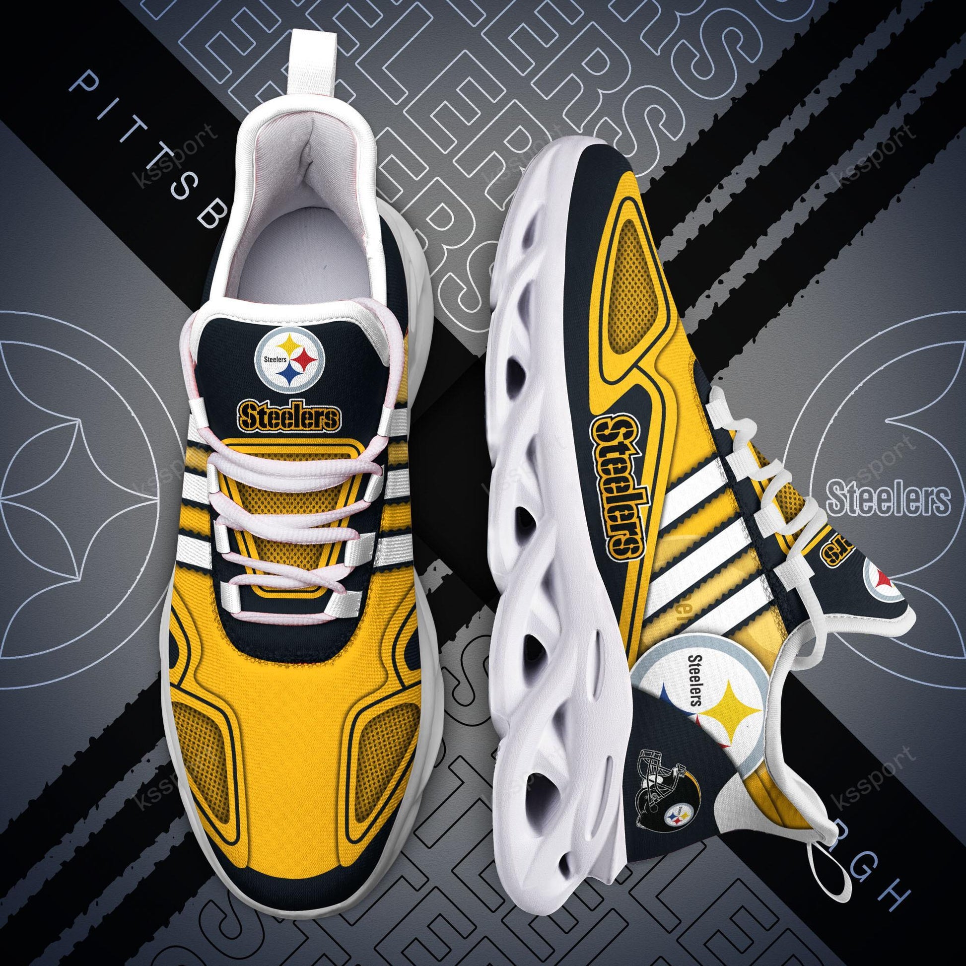 FoxnFish Pittsburgh Steelers Max Soul Shoes Sneakers For Men And Women