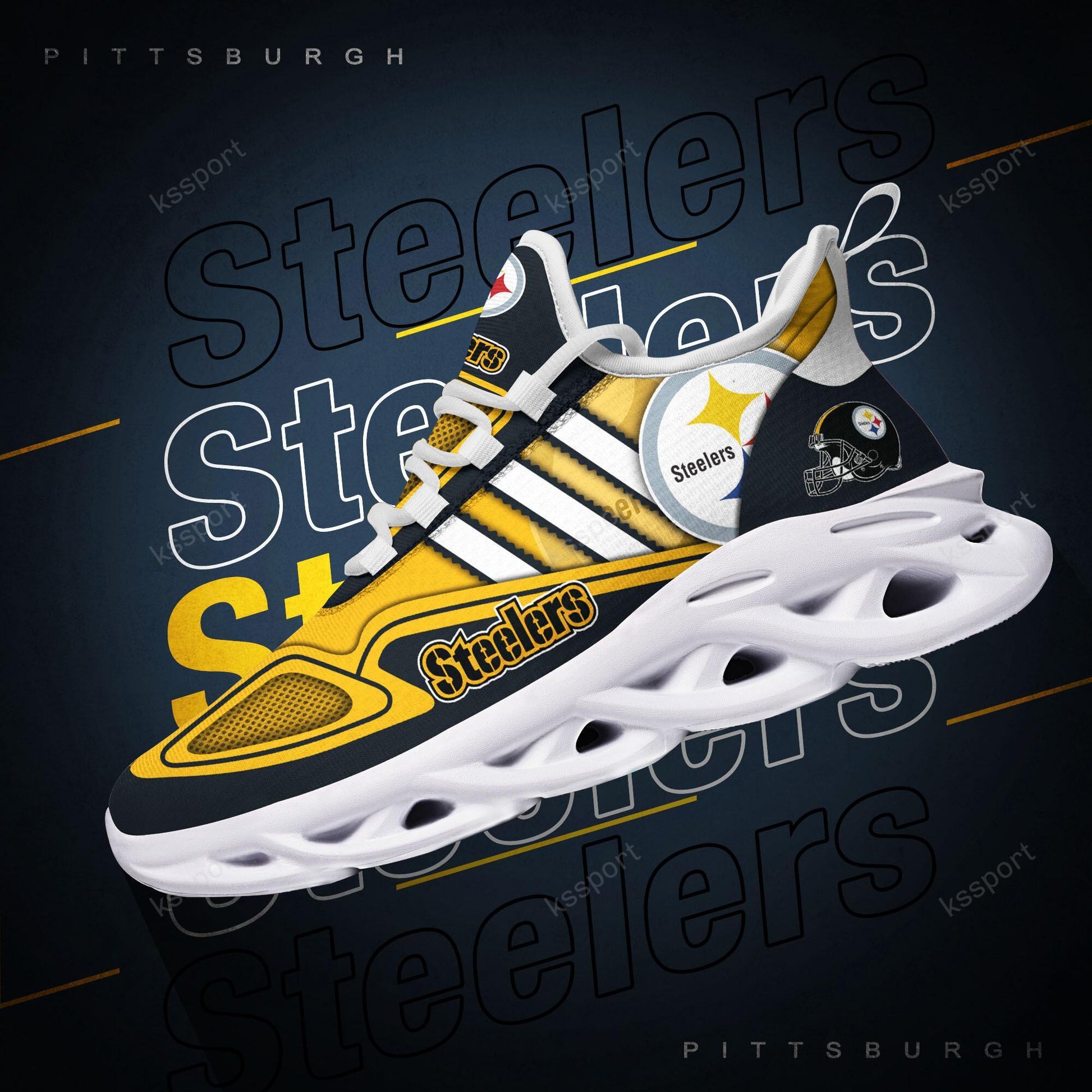 FoxnFish Pittsburgh Steelers Max Soul Shoes Sneakers For Men And Women