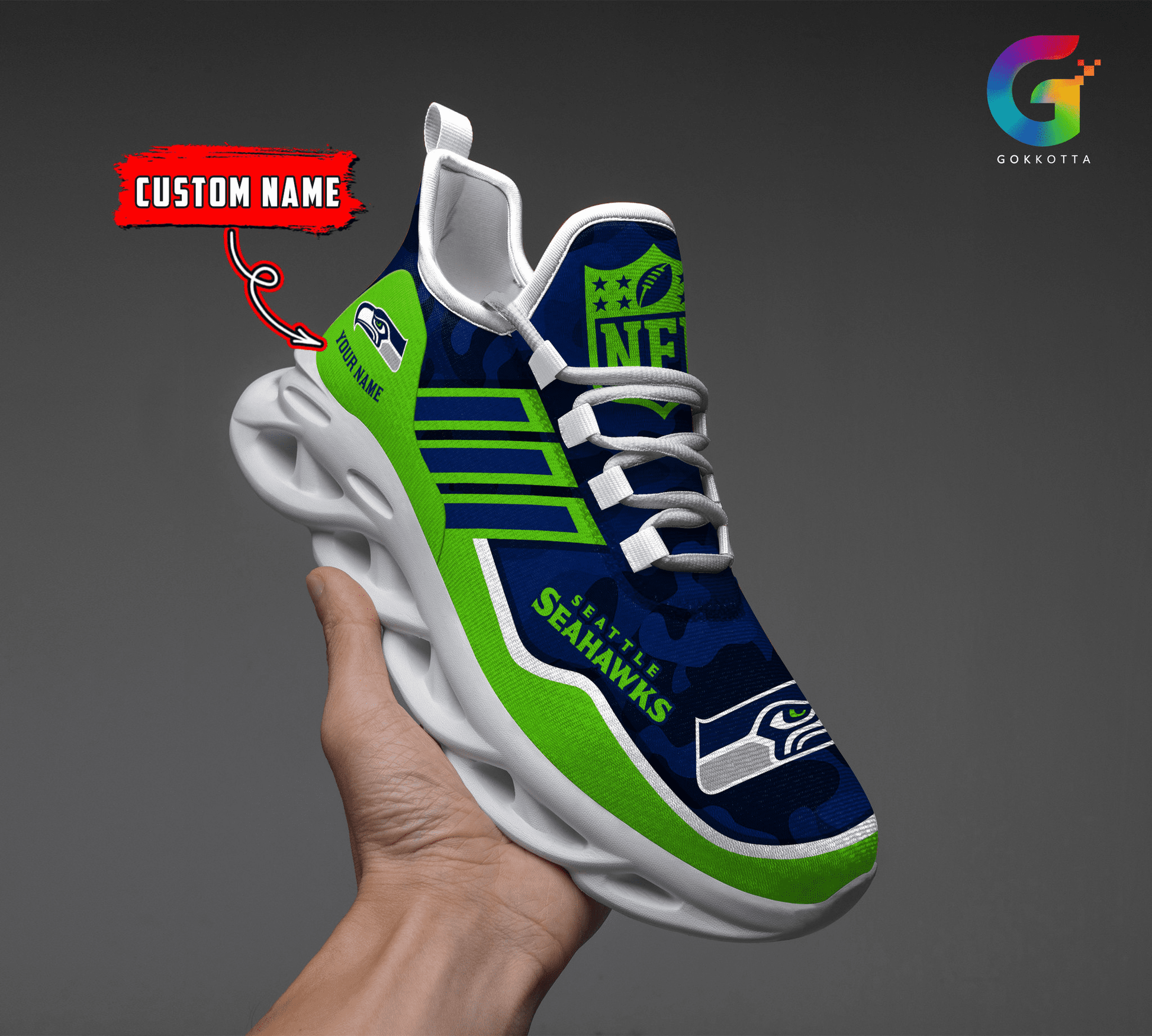 FoxnFish Seattle Seahawks Max Soul Shoes Sneakers For Men And Women