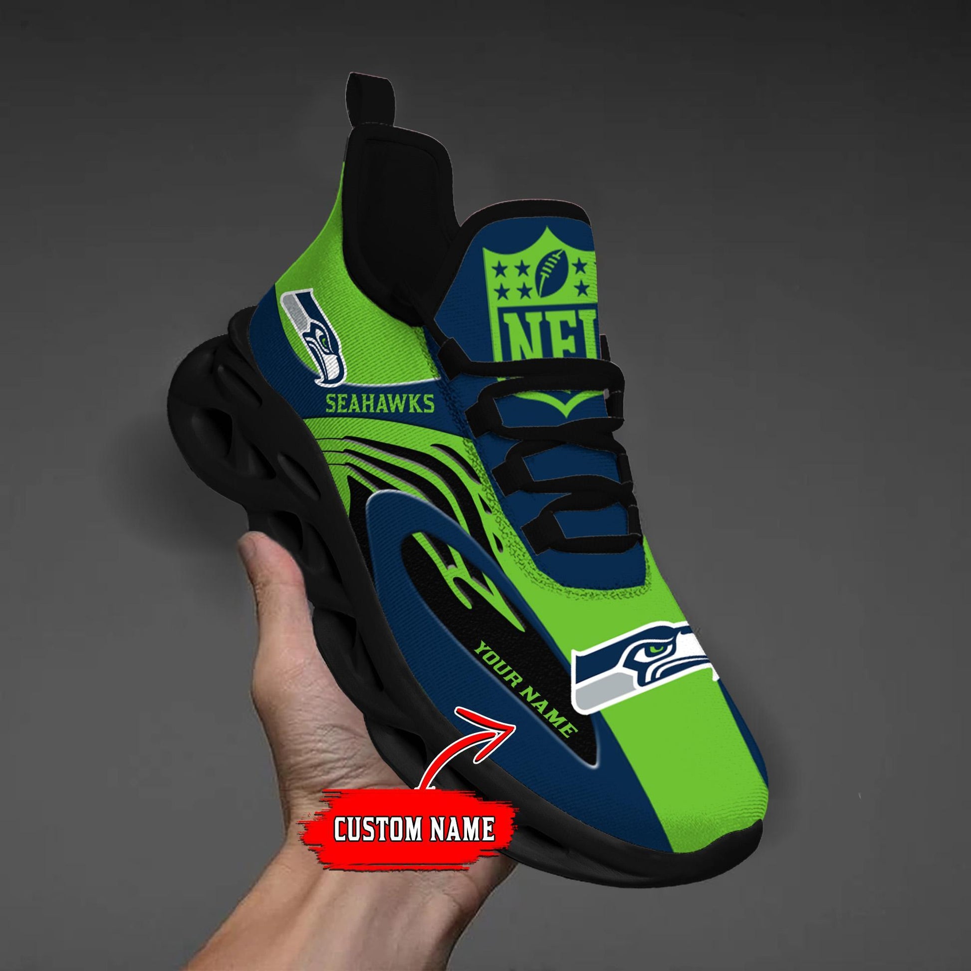 FoxnFish Seattle Seahawks Max Soul Shoes Sneakers For Men And Women