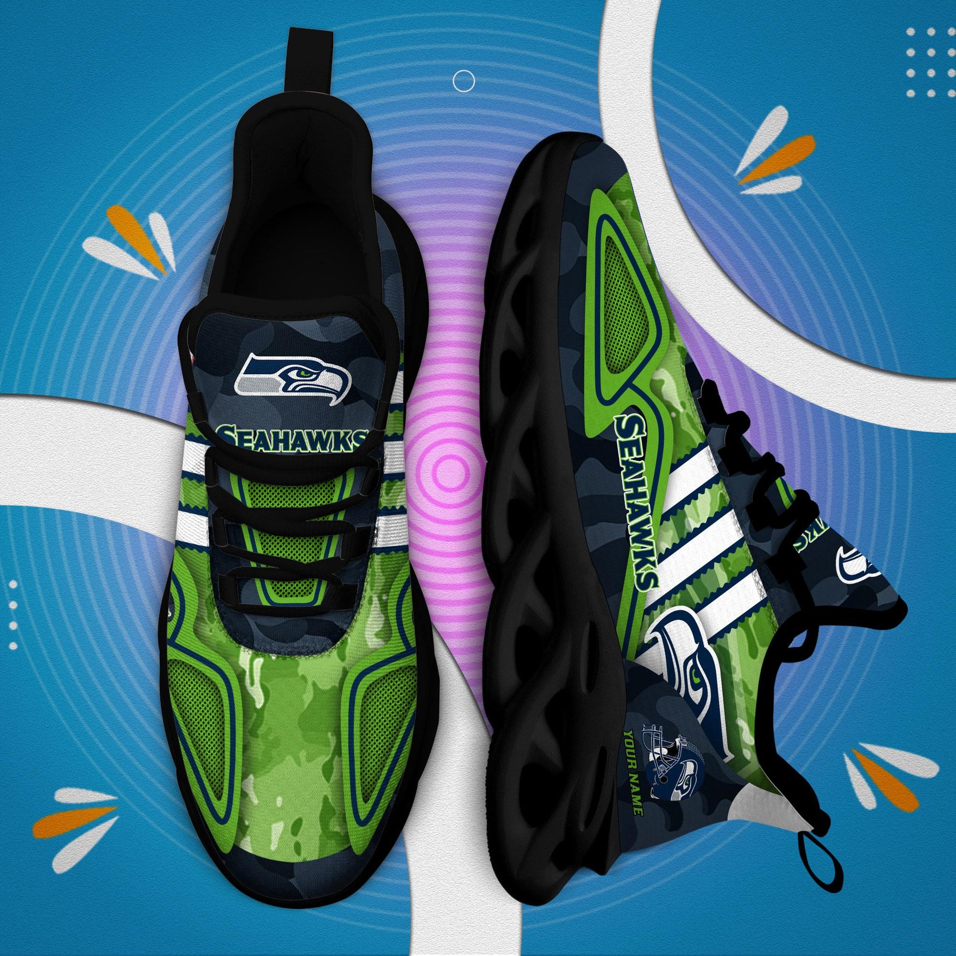 FoxnFish Seattle Seahawks Max Soul Shoes Sneakers For Men And Women