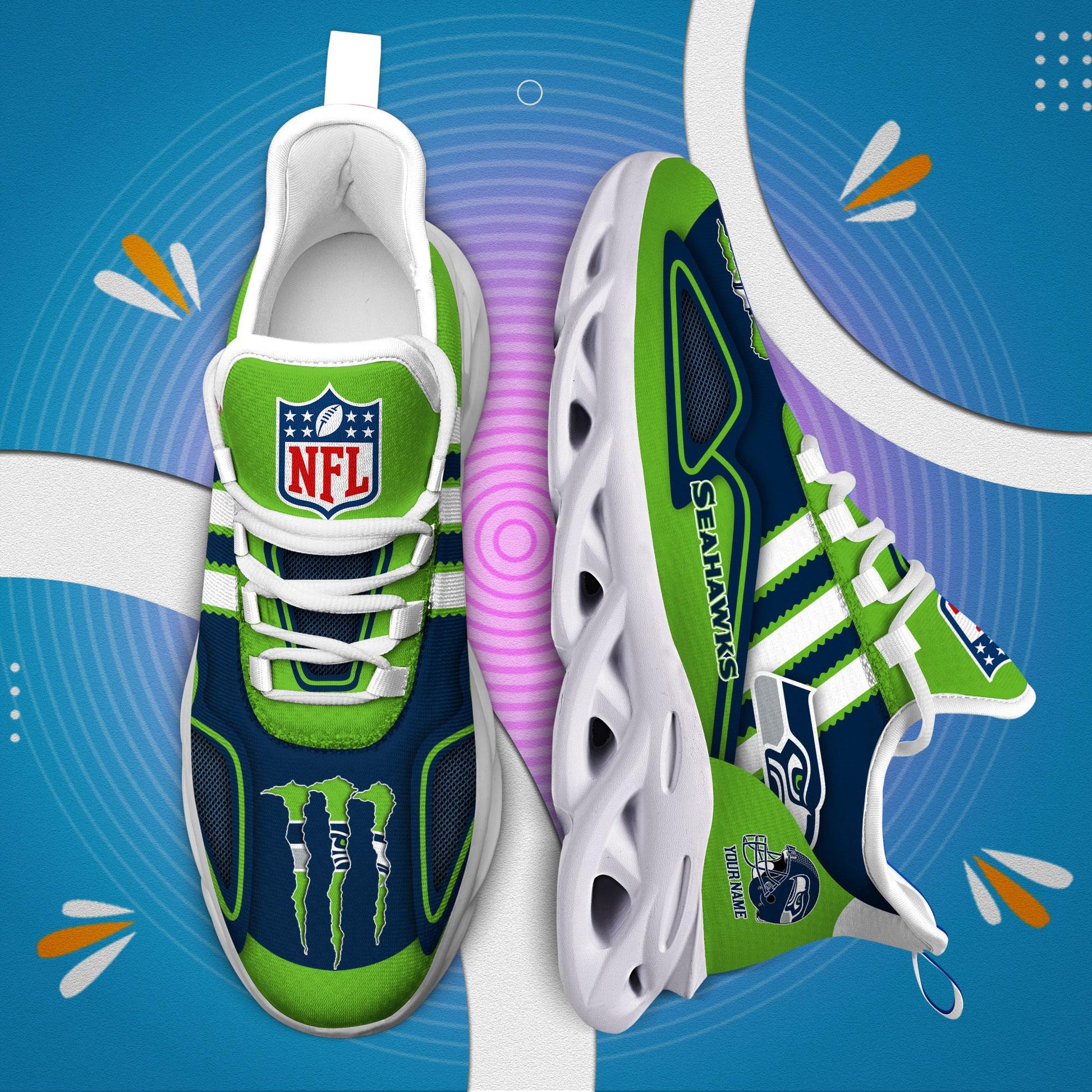 FoxnFish Seattle Seahawks Max Soul Shoes Sneakers For Men And Women