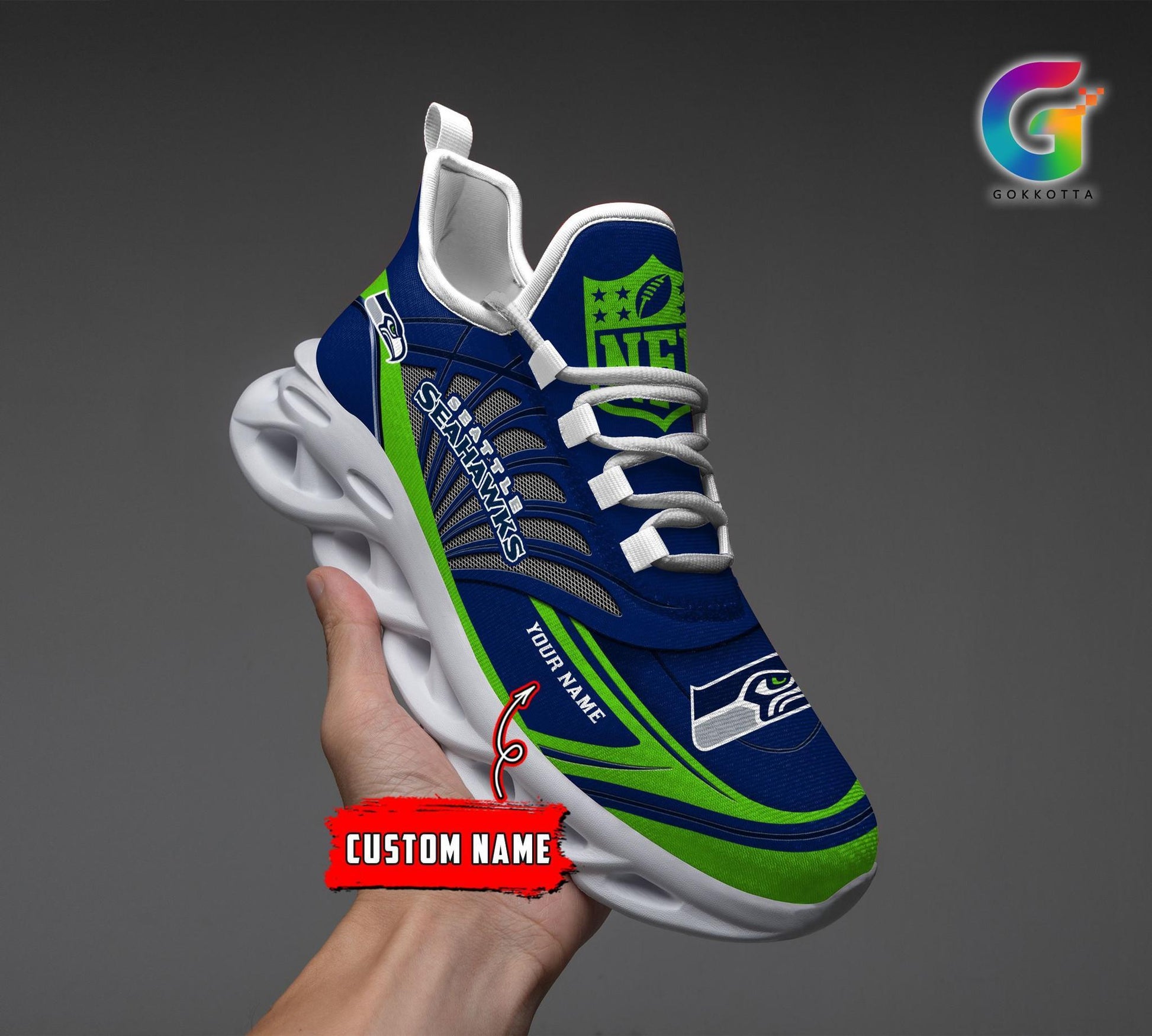 FoxnFish Seattle Seahawks Max Soul Shoes Sneakers For Men And Women