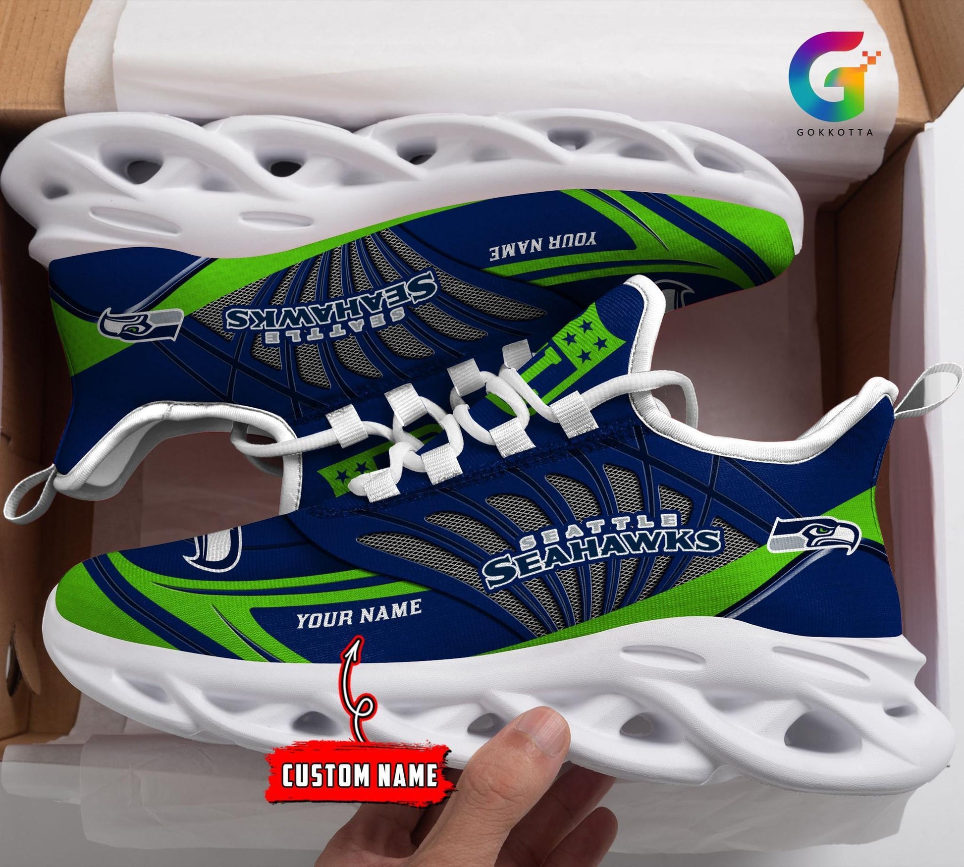 FoxnFish Seattle Seahawks Max Soul Shoes Sneakers For Men And Women