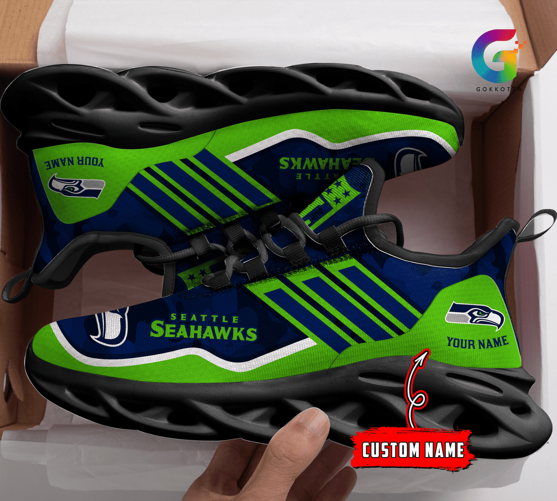 FoxnFish Seattle Seahawks Max Soul Shoes Sneakers For Men And Women