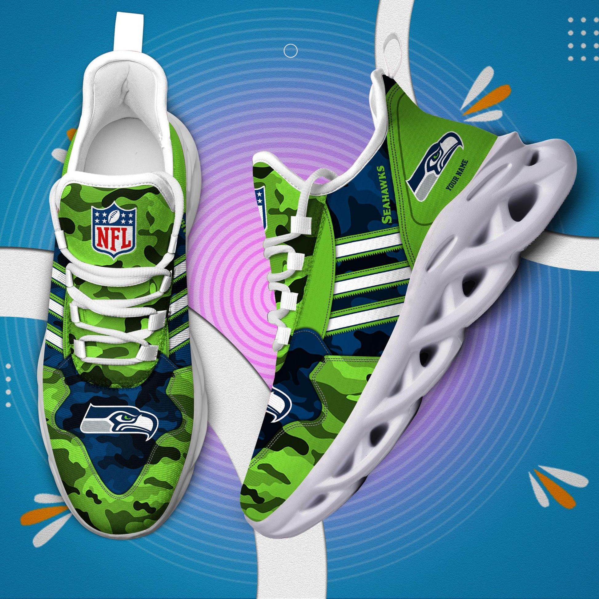 FoxnFish Seattle Seahawks Max Soul Shoes Sneakers For Men And Women