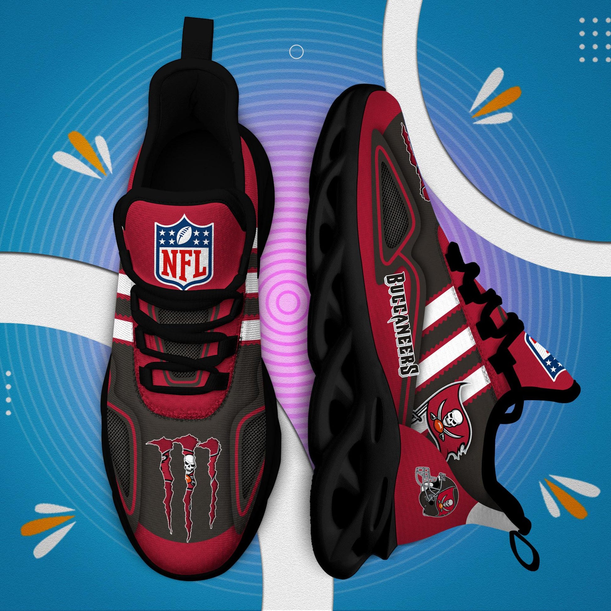 FoxnFish Tampa Bay Buccaneers Max Soul Shoes Sneakers For Men And Women