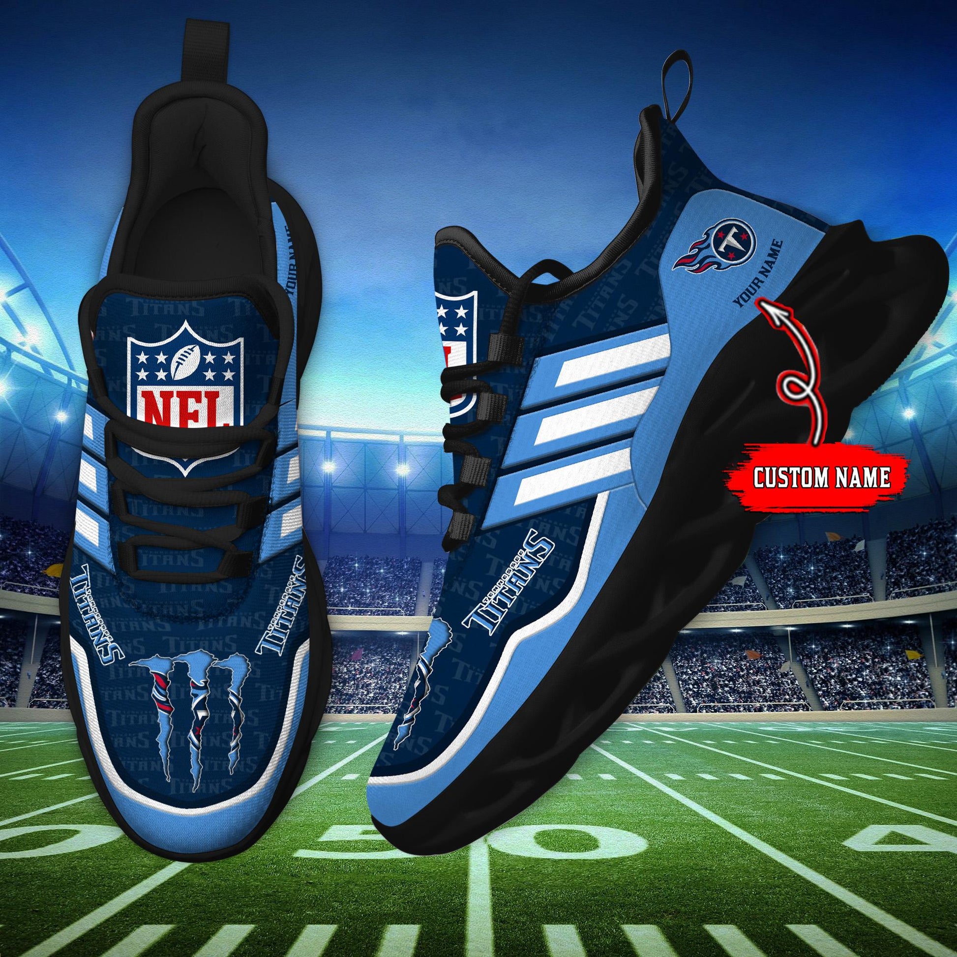 FoxnFish Tennessee Titans Max Soul Shoes Sneakers For Men And Women