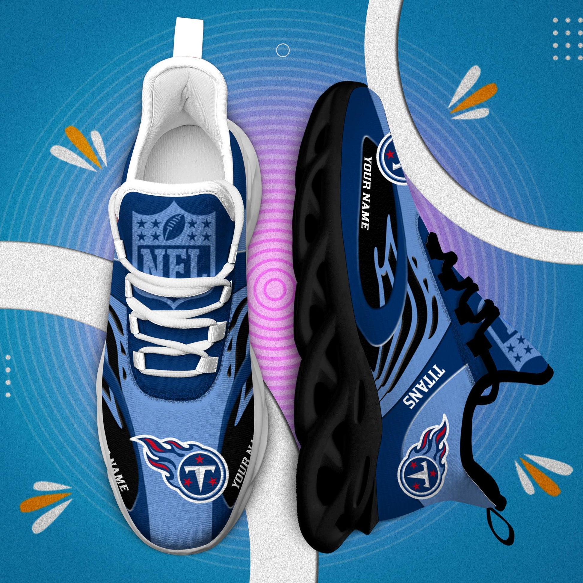 FoxnFish Tennessee Titans Max Soul Shoes Sneakers For Men And Women